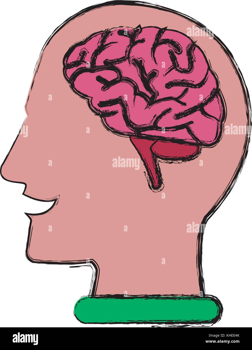 Human head with brain Stock Vector Image & Art - Alamy