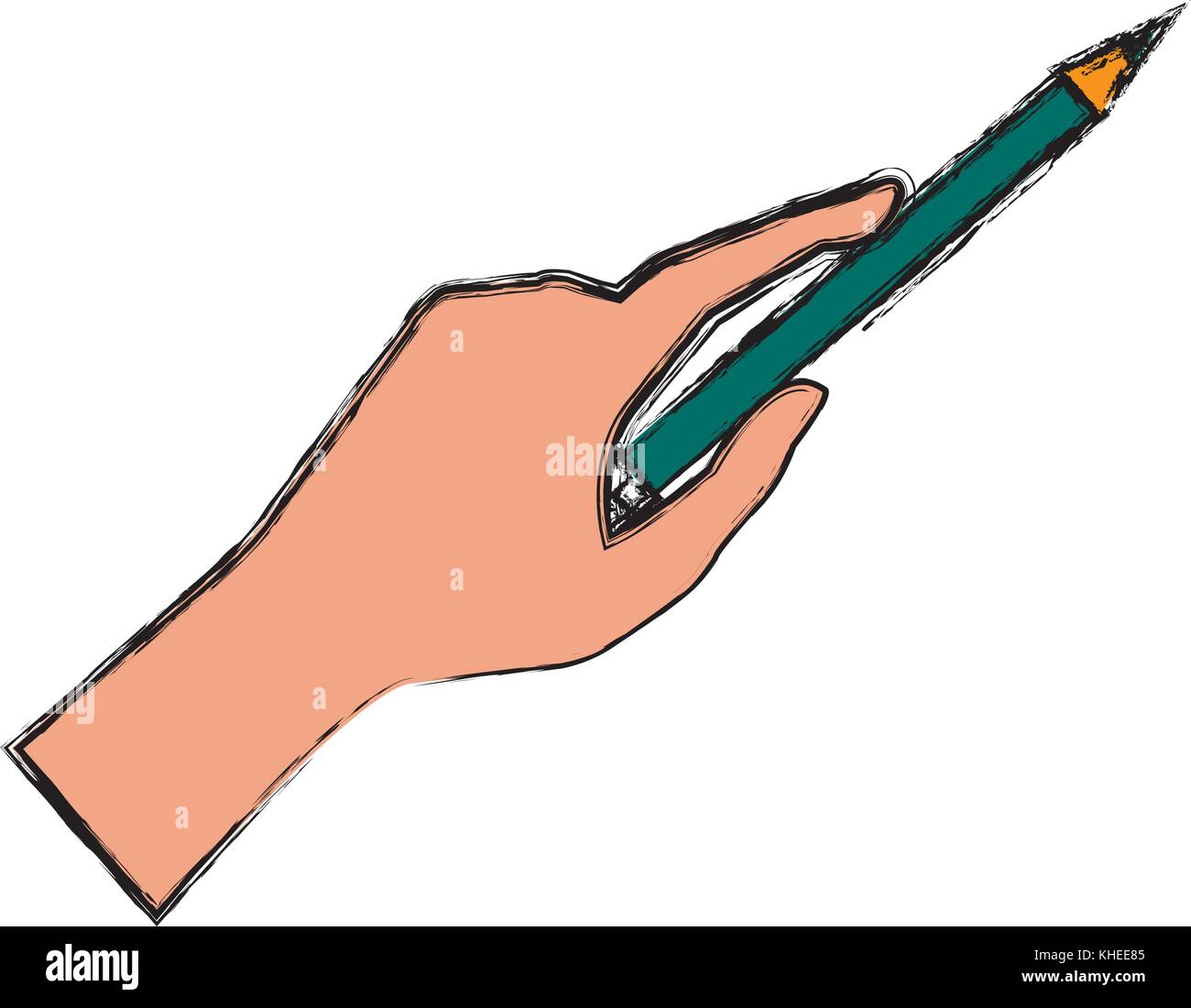 Hand holding a pencil Stock Vector Image & Art - Alamy