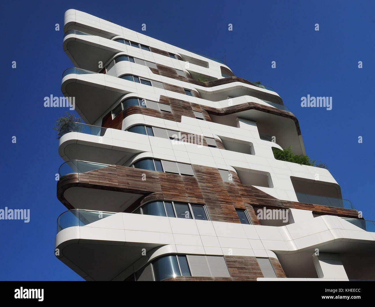 Europe , Italy , Lombardy , Milan ,Citylife district , residencies building desgned by Zaha Hadid Stock Photo