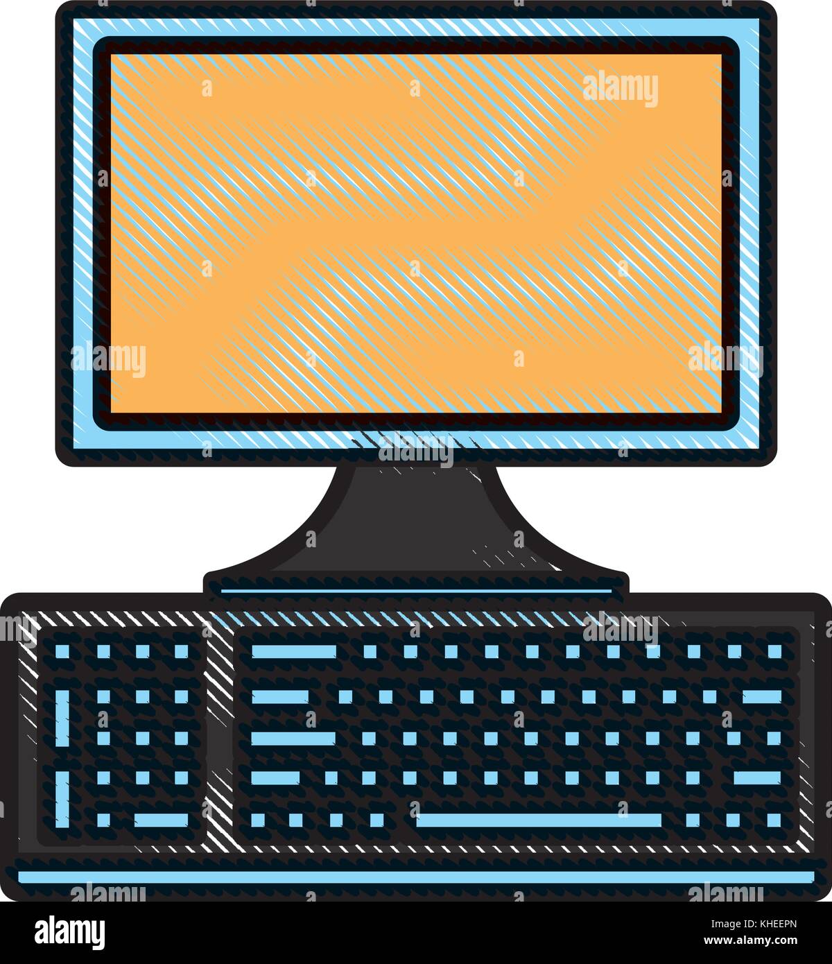 Computer with keyboard Stock Vector Image & Art - Alamy