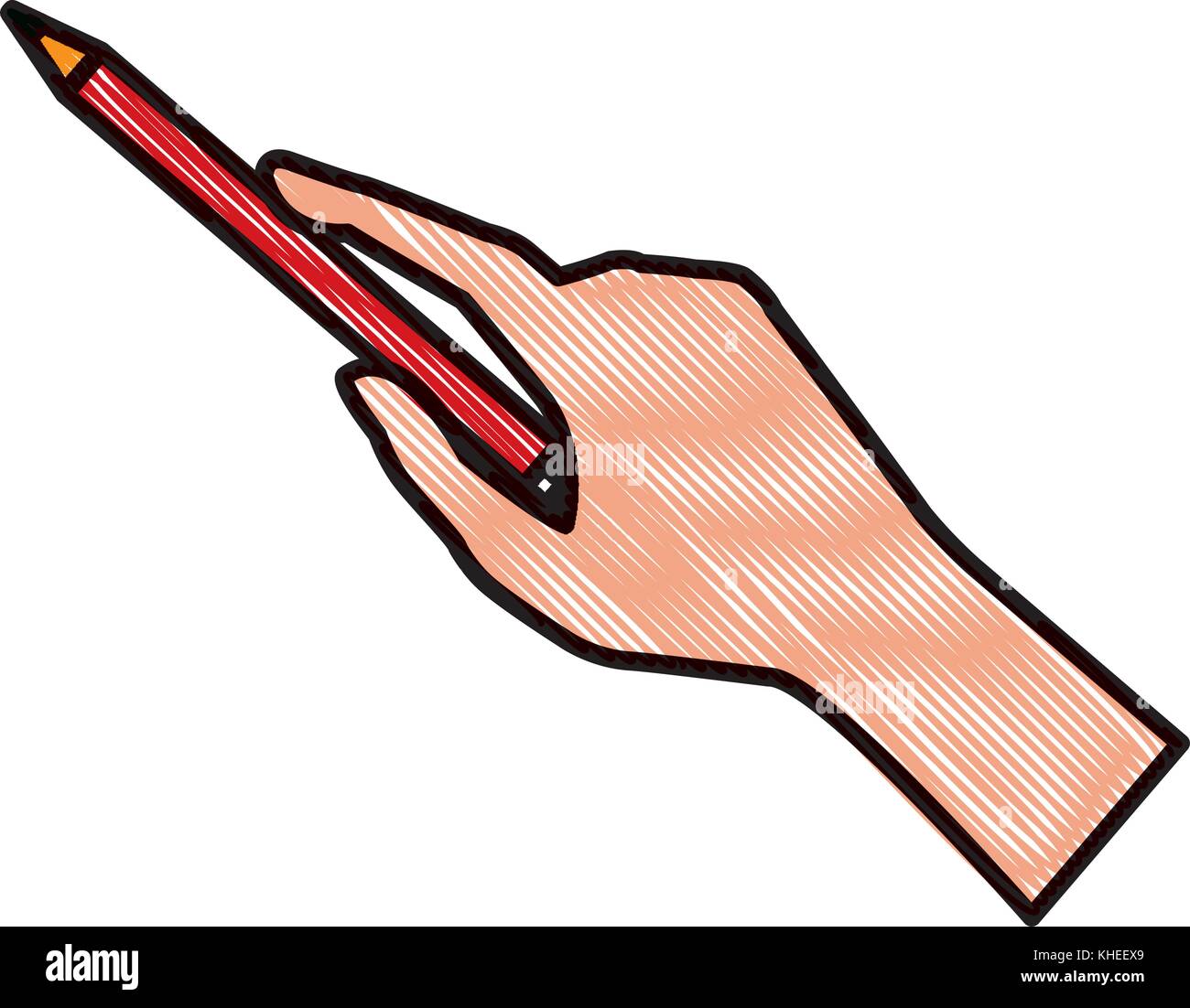 Hand holding a pencil Stock Vector Image & Art - Alamy