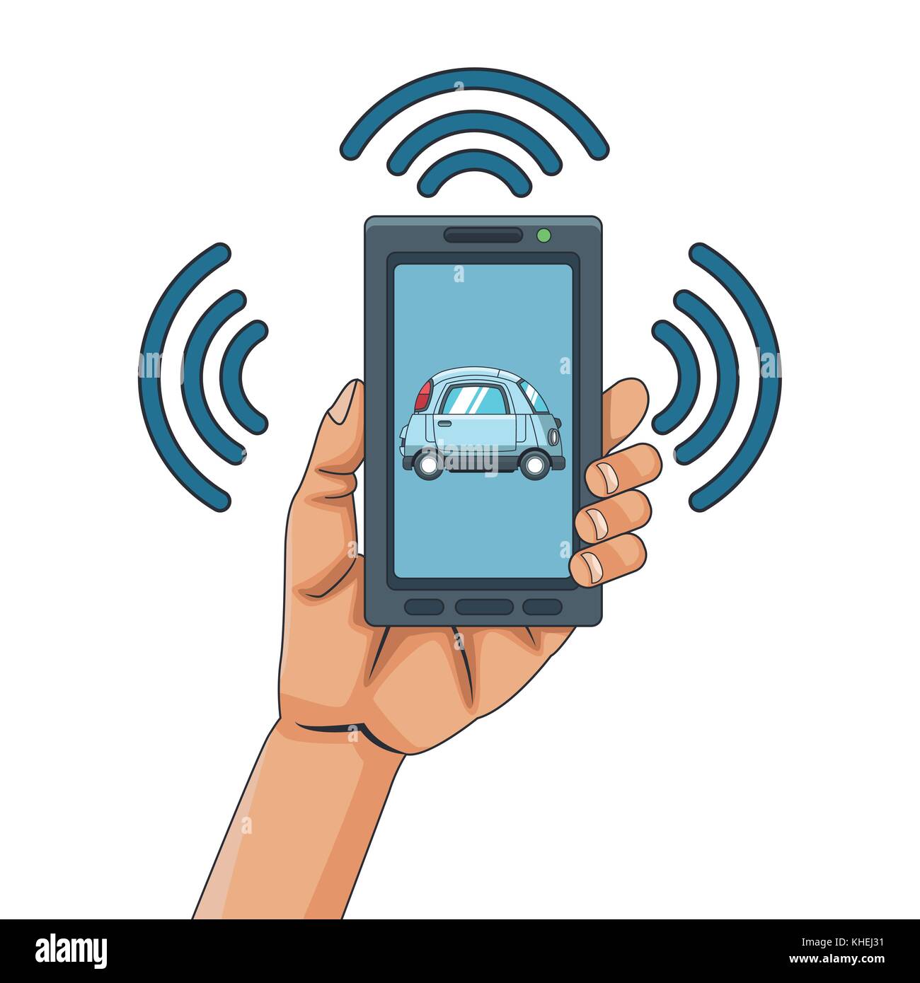 Smart car smarthphone app Stock Vector Image & Art Alamy