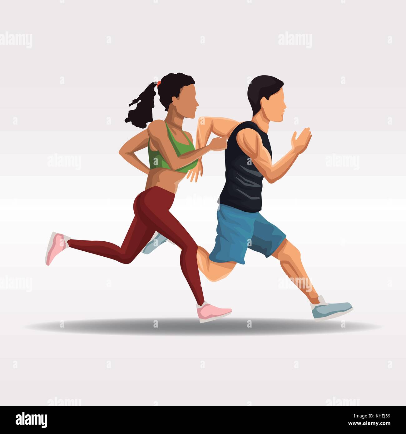 People running fitness lifestyle Stock Vector