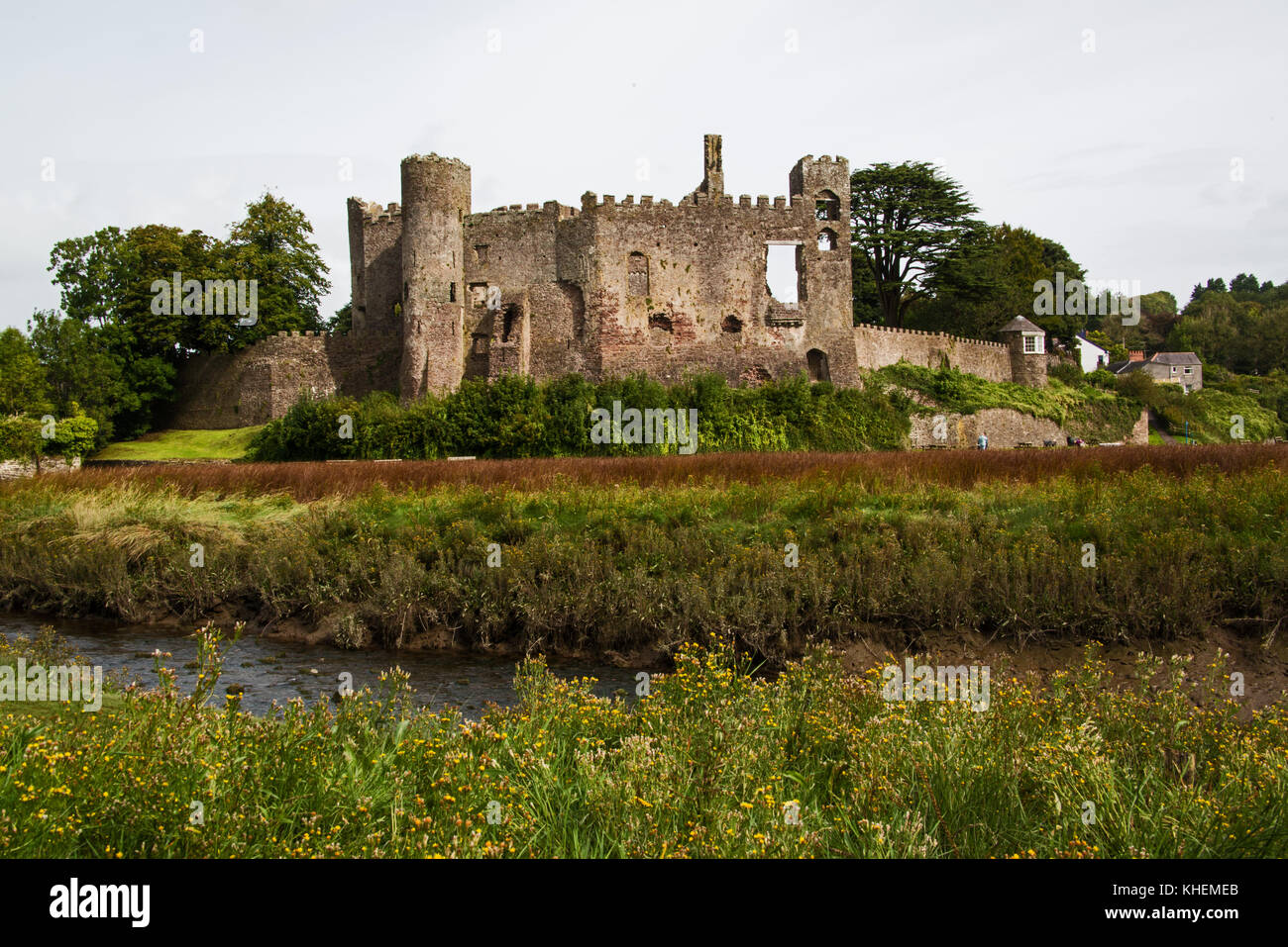 Laugharne castle. Stock Photo