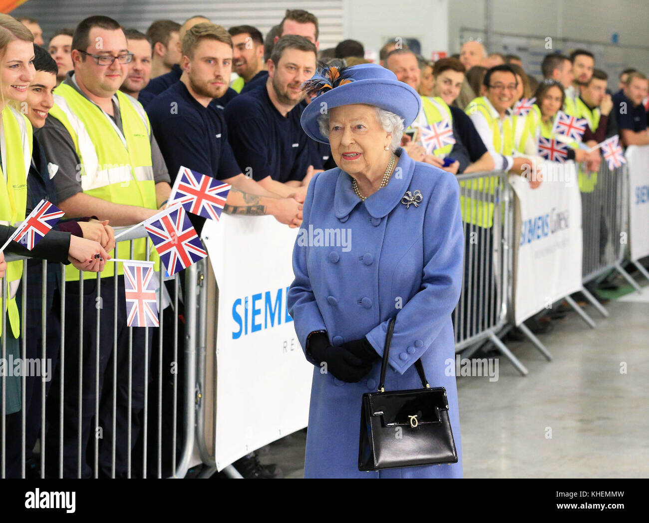 Queen Elizabeth II during a visit to the Siemens Gamesa Renewable