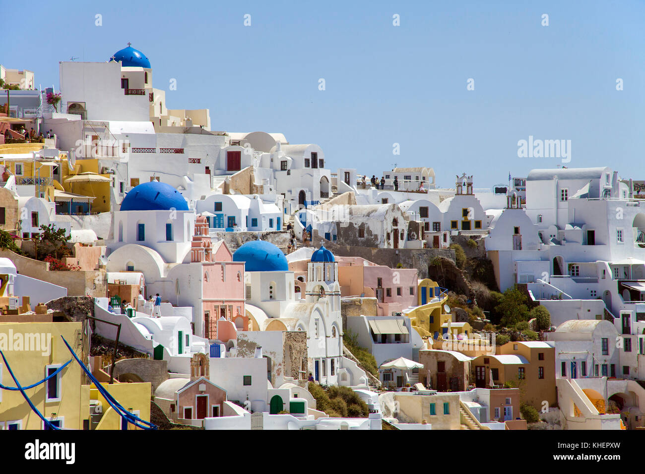 The village Oia, Santorin island, Cyclades, Aegean, Greece Stock Photo