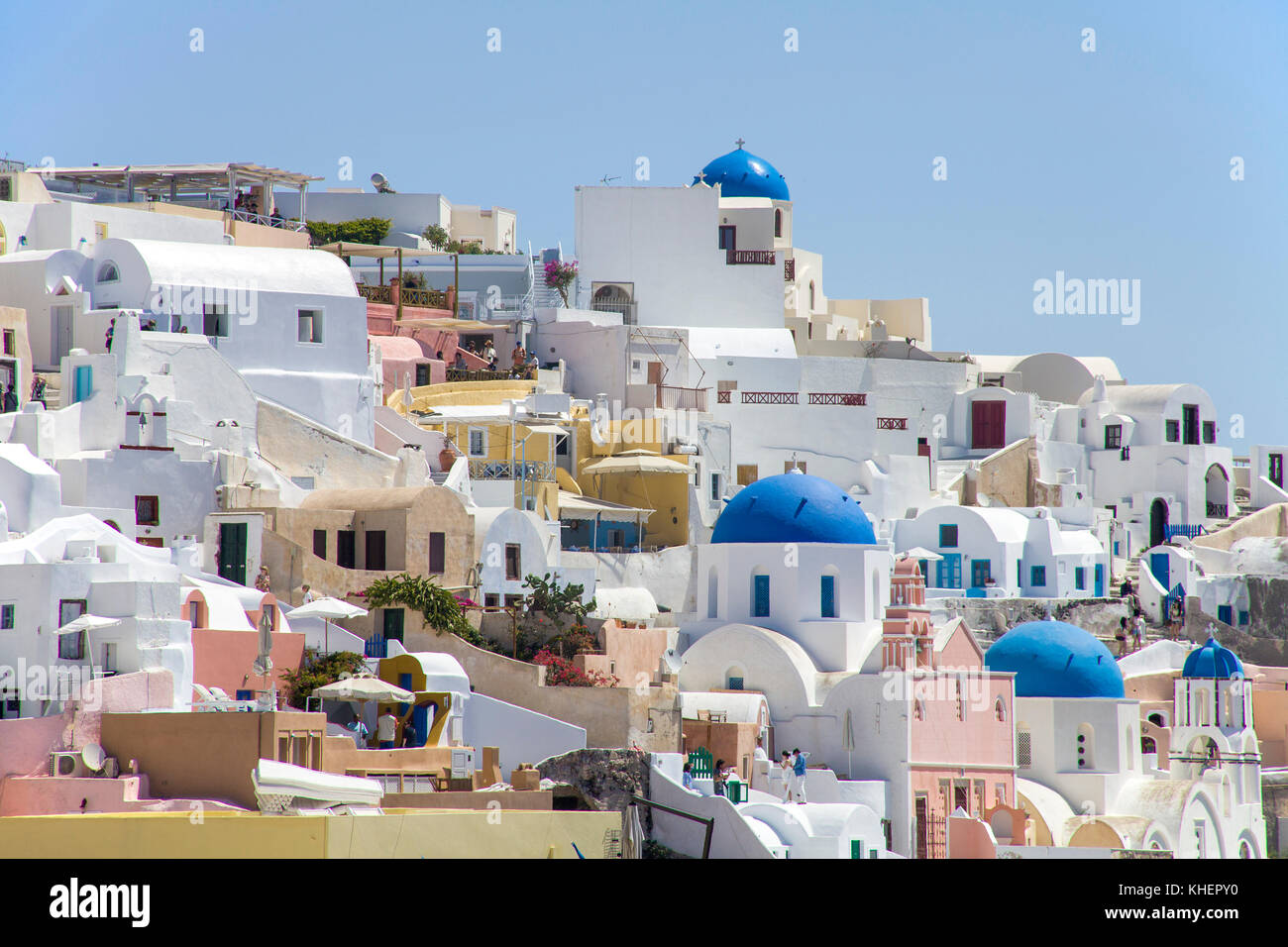 The village Oia, Santorin island, Cyclades, Aegean, Greece Stock Photo