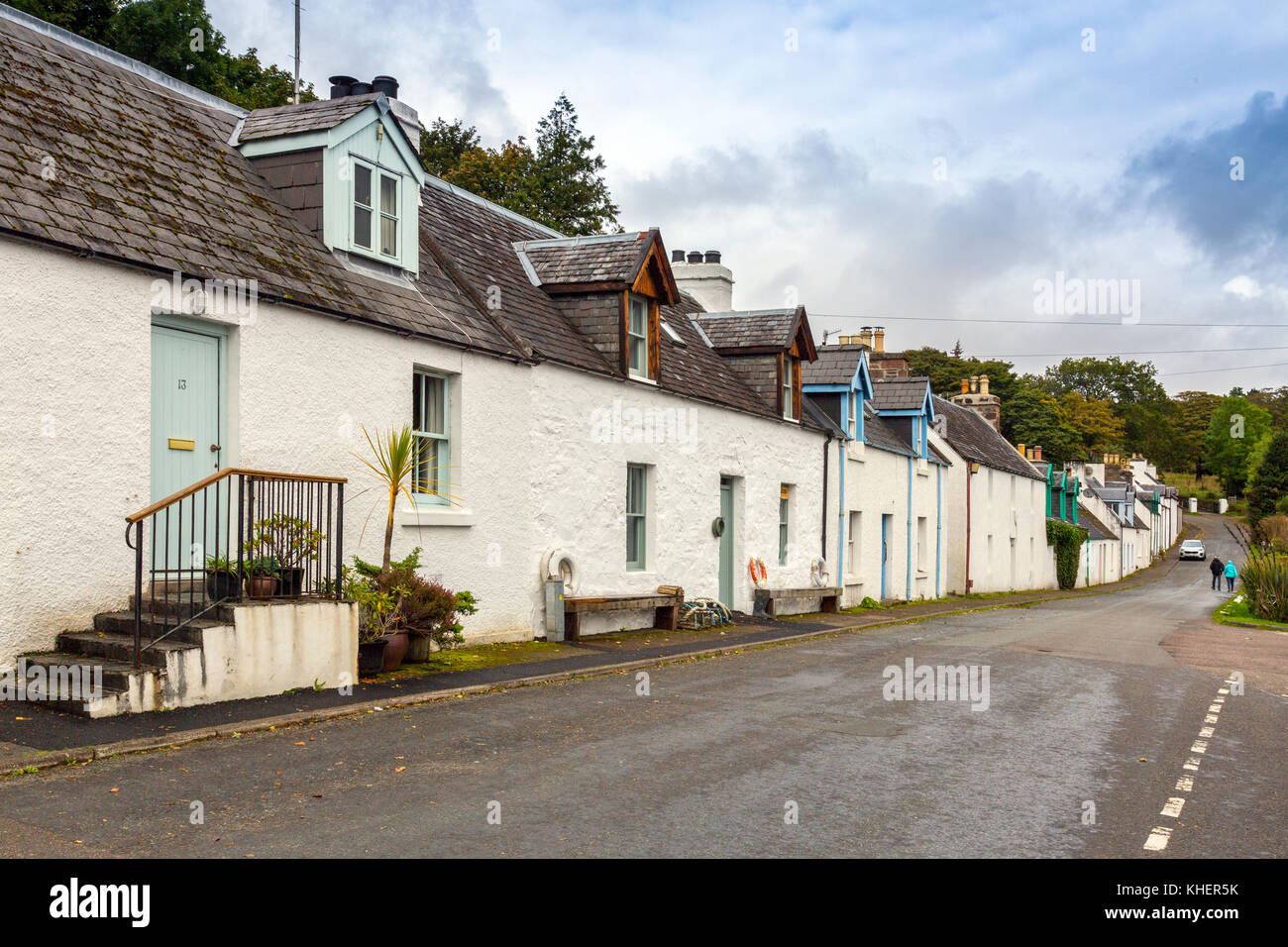 The row of houses in Harbour Street all face Loch Carron in Plockton