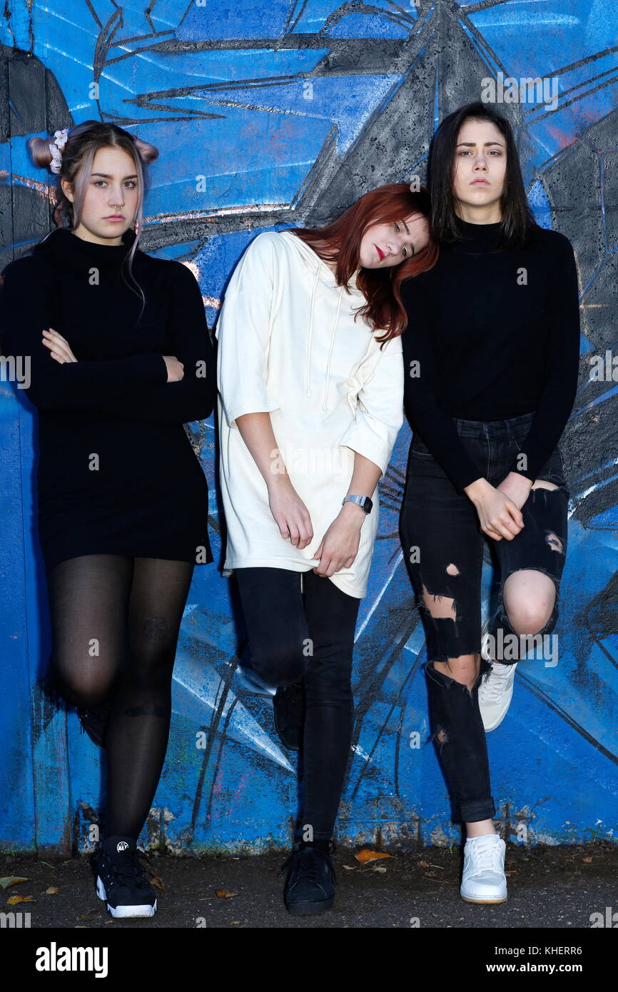three teenegers, girls Stock Photo