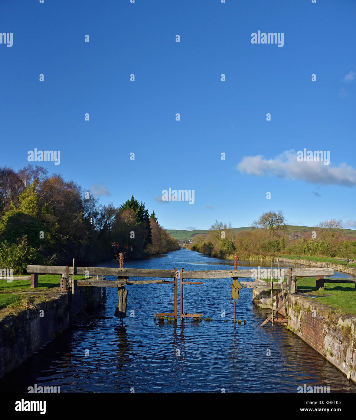 The sea lock at Canal Head. Ulverston Canal, Ulverston, Cumbria