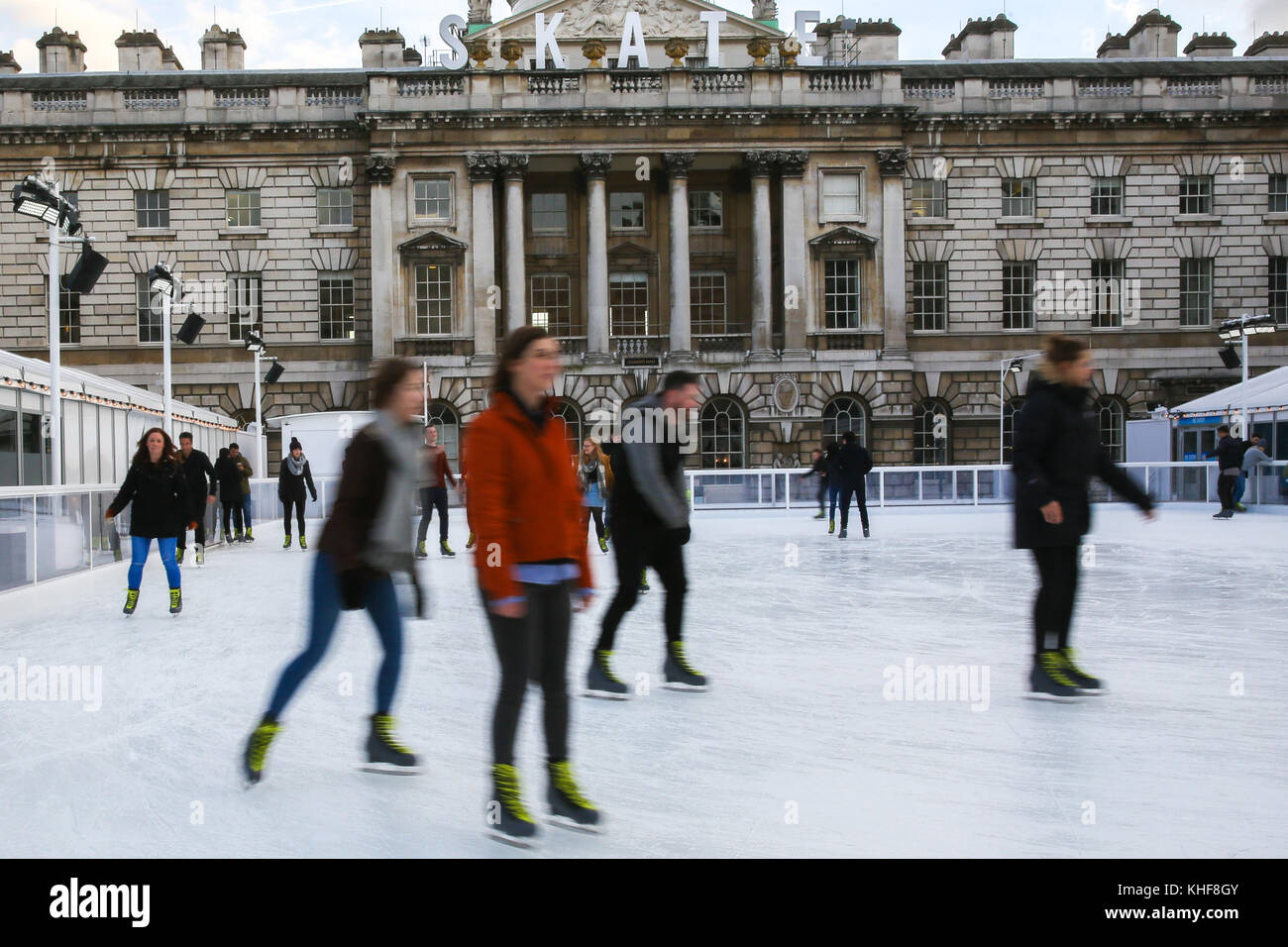 Somerset House. London, UK. 17th Nov, 2017. People enjoy ice skating at ...