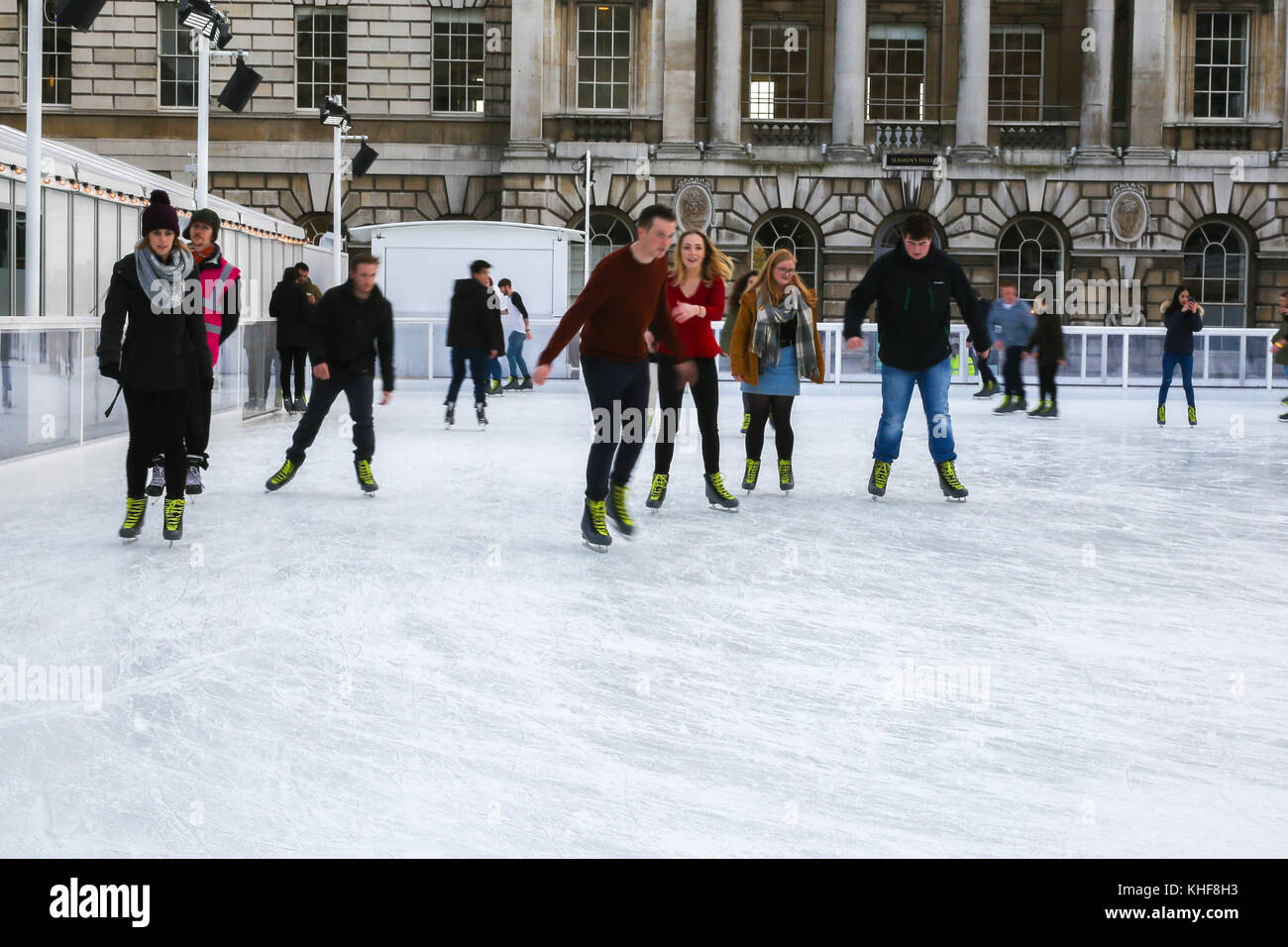 Somerset House. London, UK. 17th Nov, 2017. People enjoy ice skating at ...