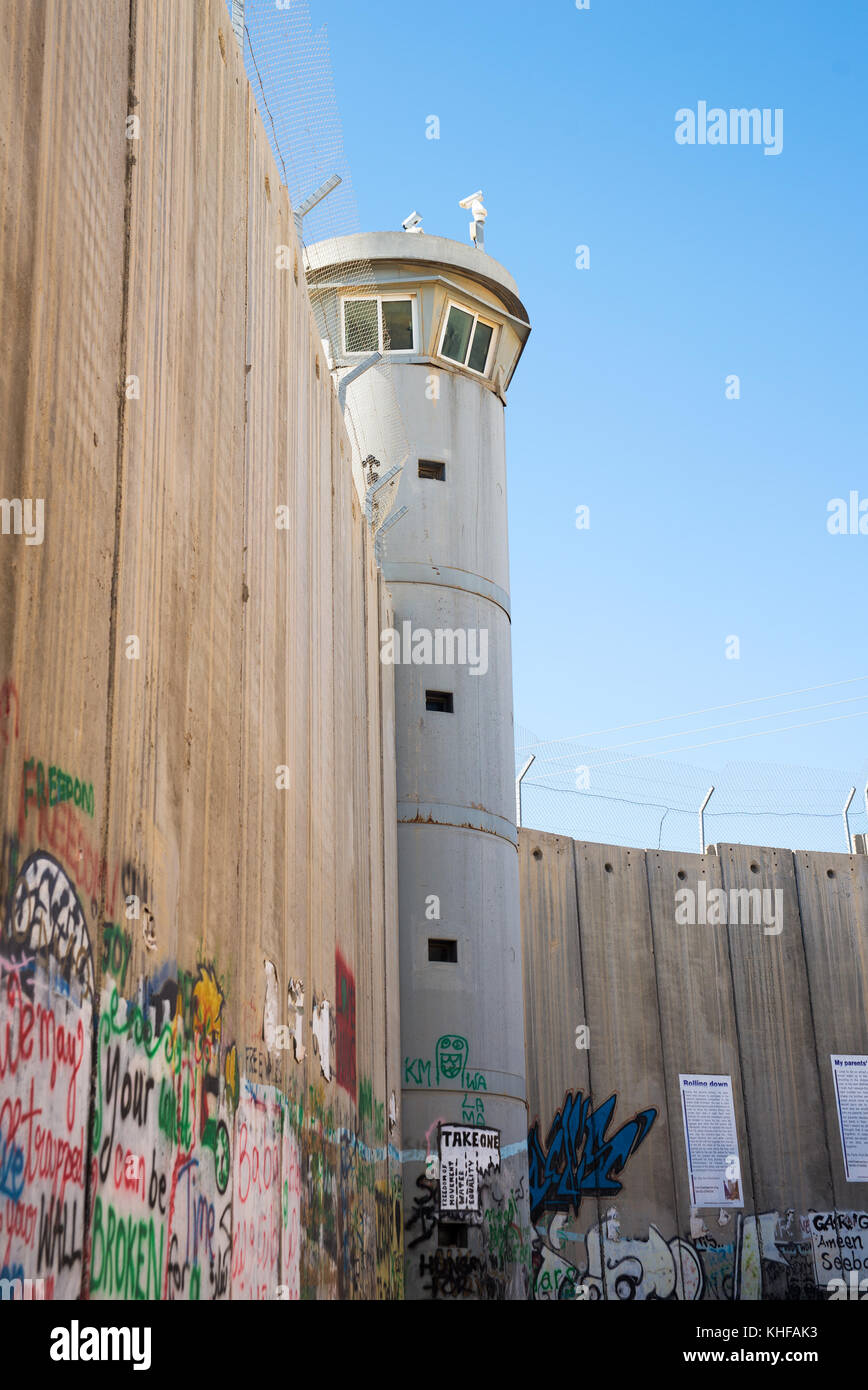 The Israeli West Bank barrier Stock Photo