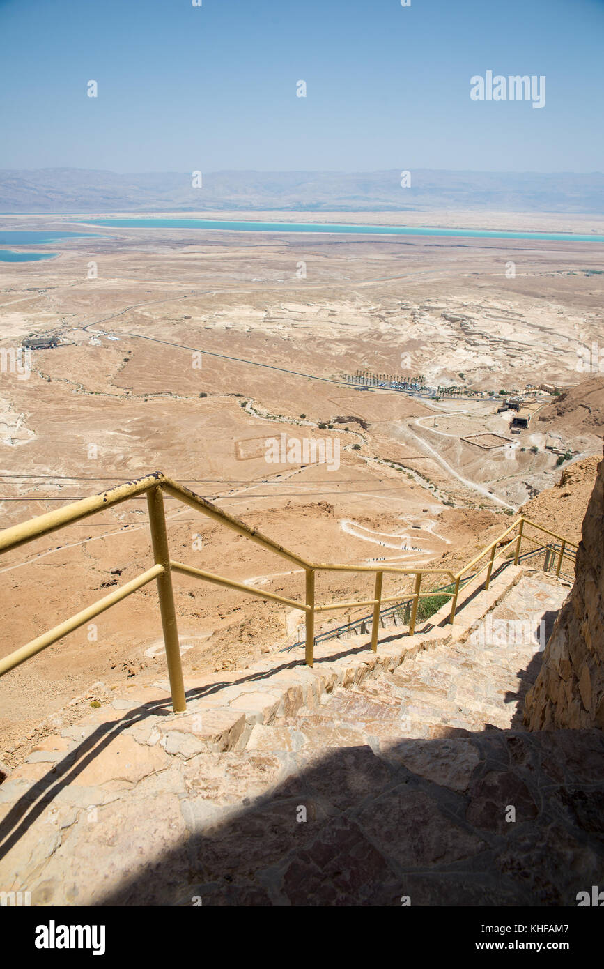 Masada Rampart Masada fortress aerial hi-res stock photography and images - Alamy