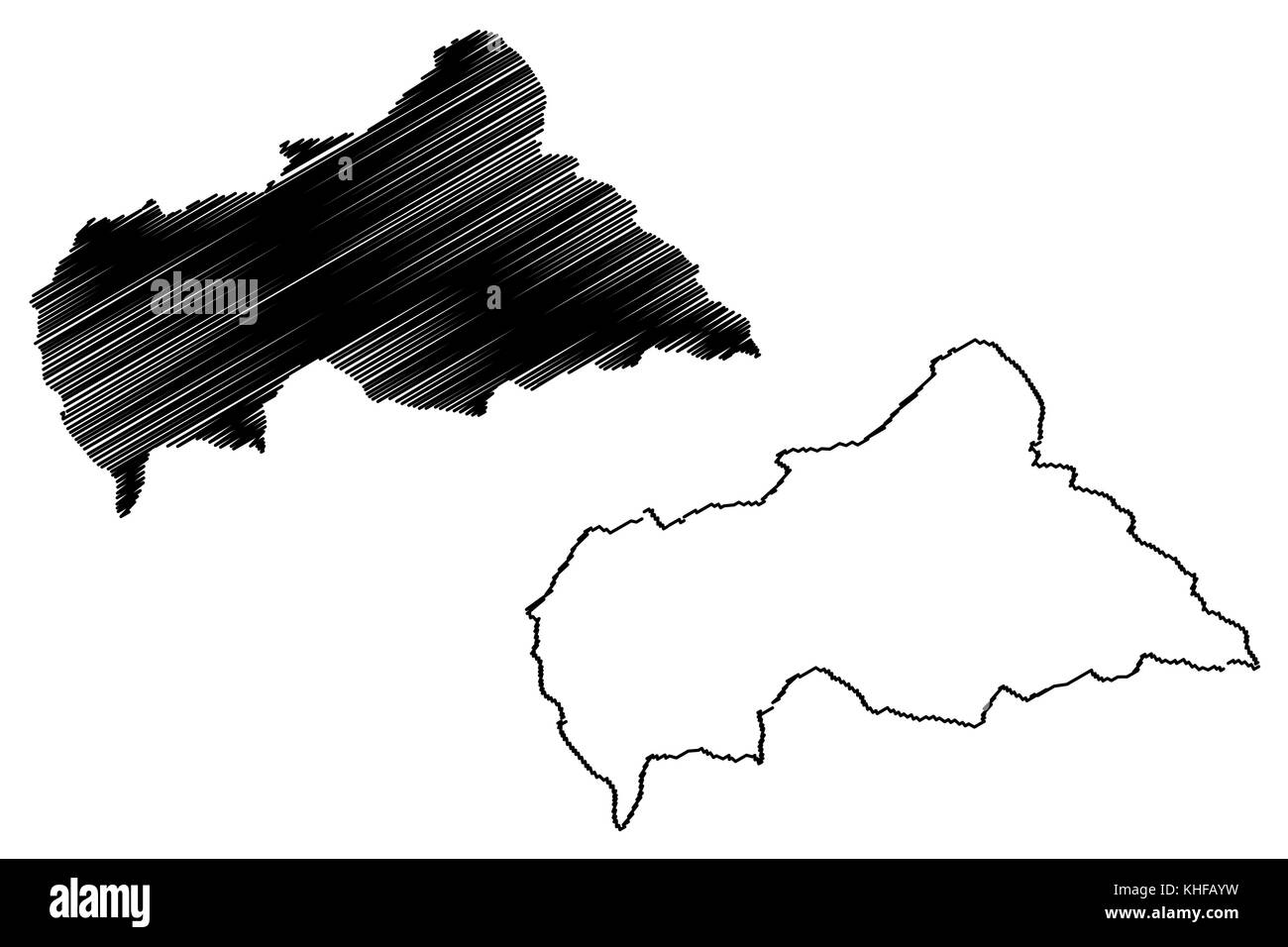 Central African Republic map vector illustration, scribble sketch ...