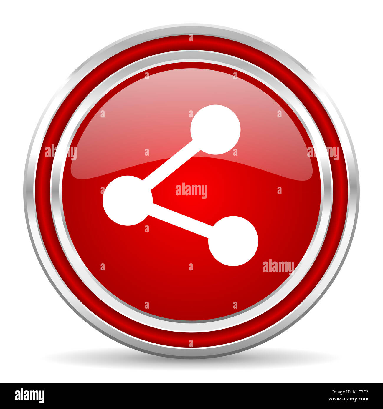Share red silver metallic chrome border web and mobile phone icon on ...