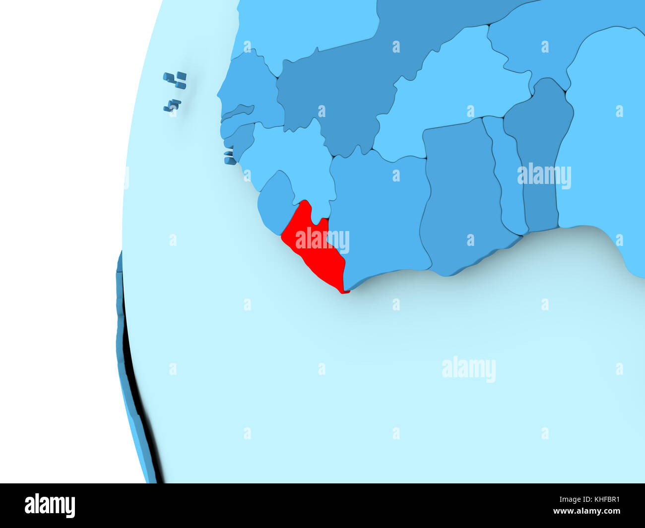Liberia map in blue hi-res stock photography and images - Alamy