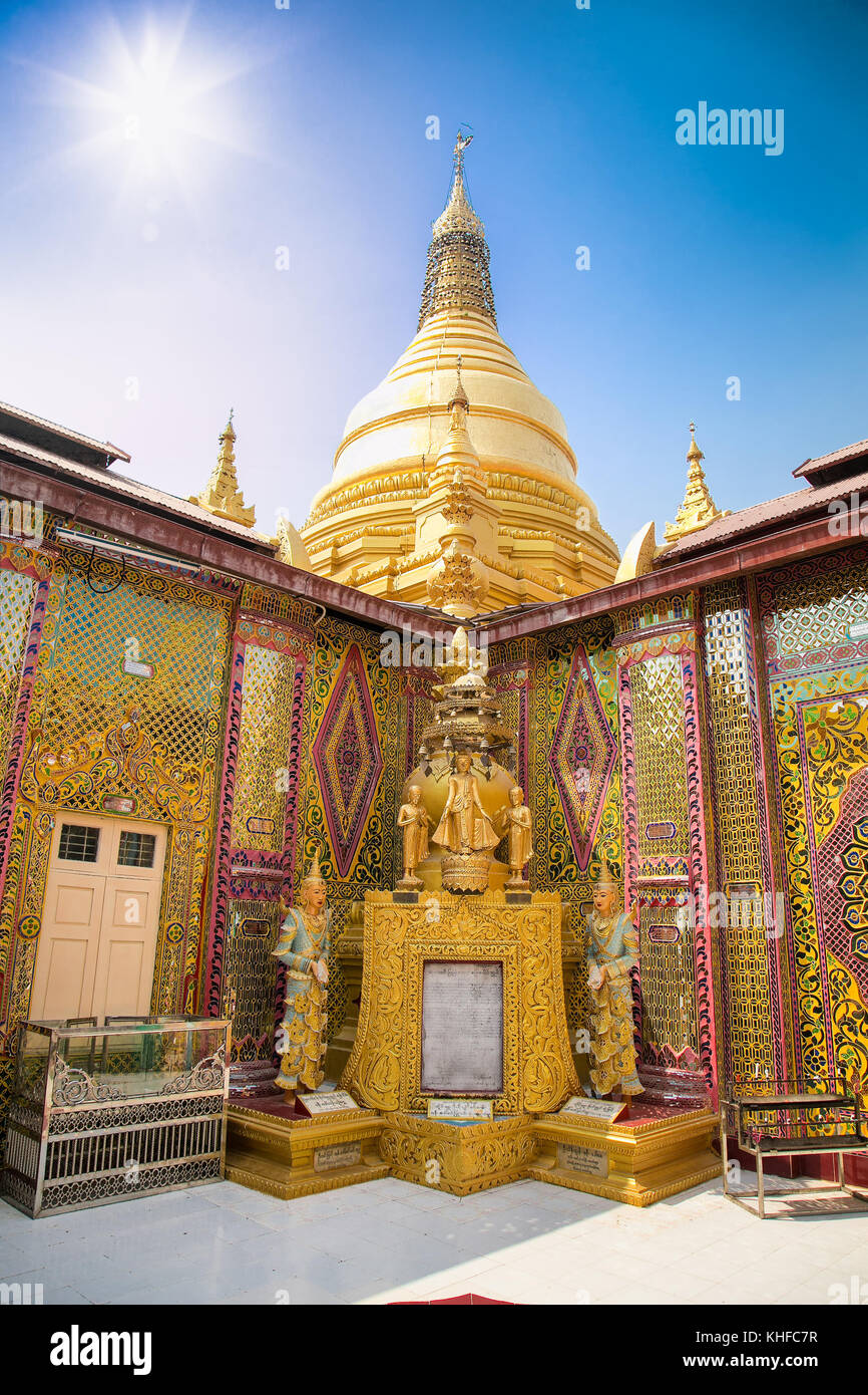 Su Taung Pyi Pagoda on top of Mandalay Hill in Mandalay, Myanmar (Burma) Stock Photo