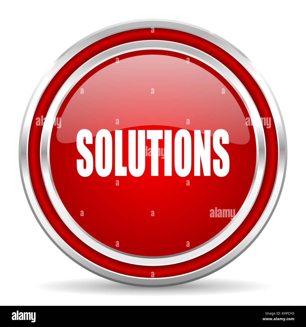 Solutions red silver metallic chrome border web and mobile phone icon ...