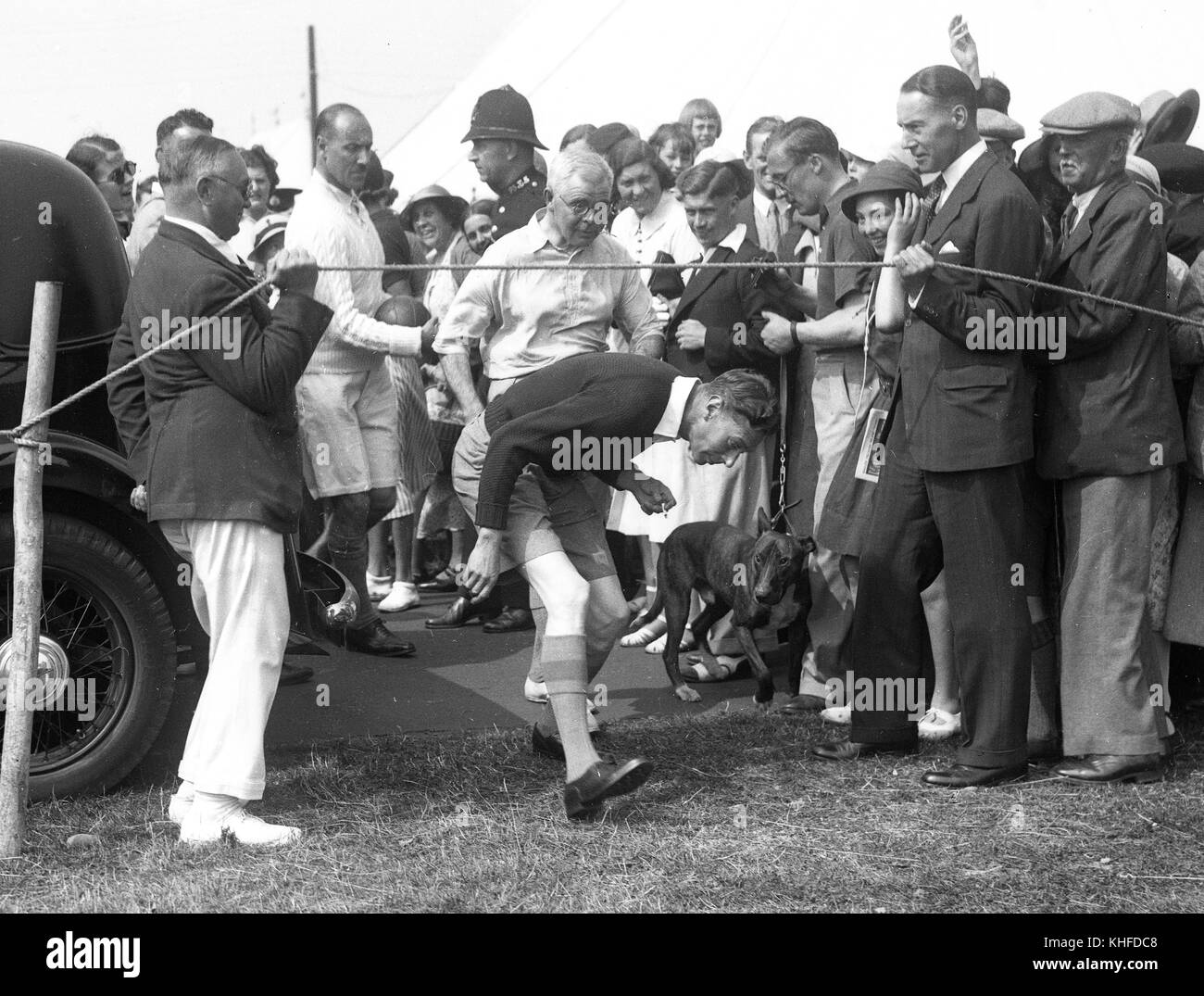 King George VI wearing shorts at Southwold Boys Club summer camp 03 August 1937 Stock Photo