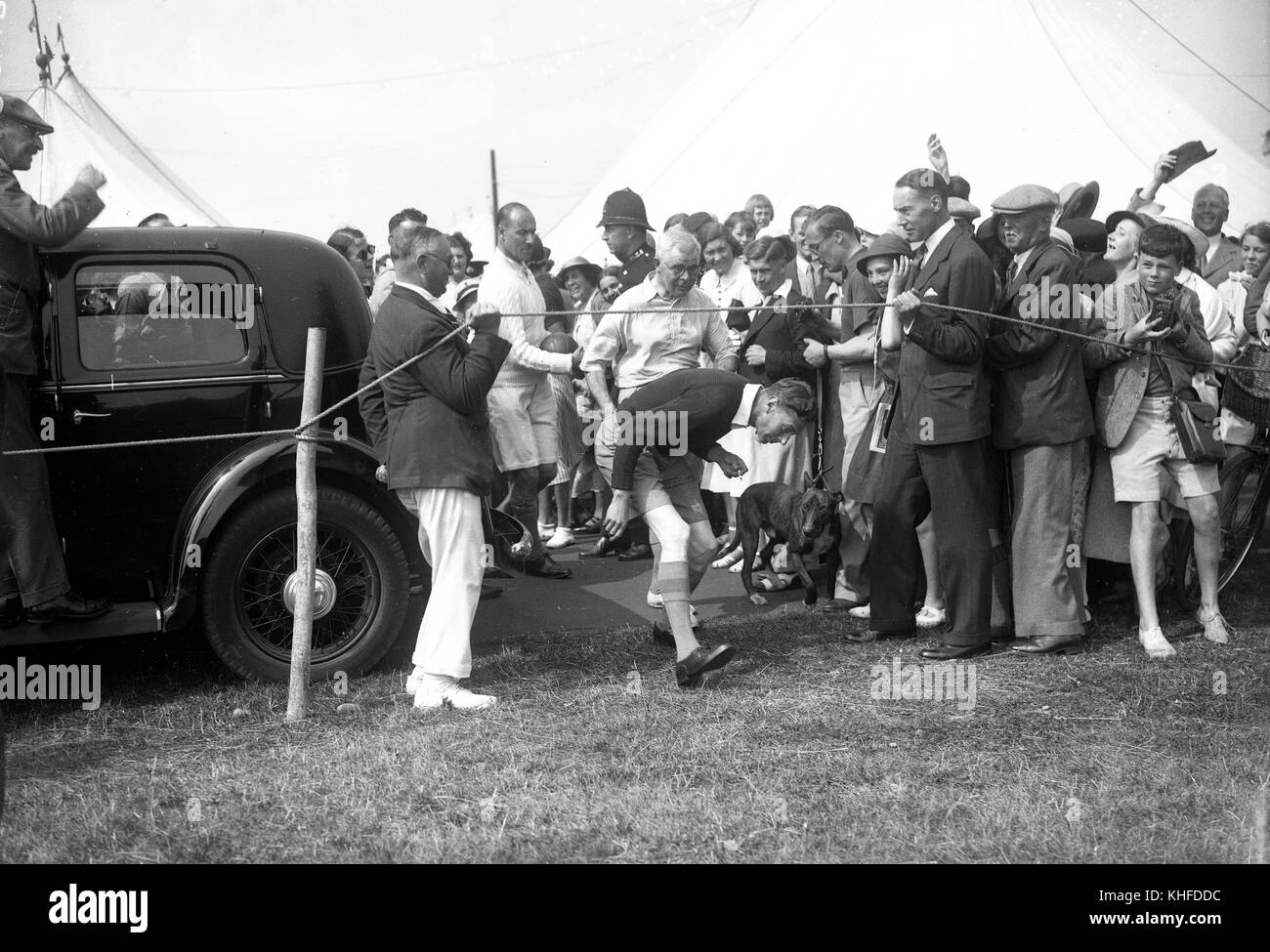King George VI wearing shorts at Southwold Boys Club summer camp 03 August 1937 Stock Photo