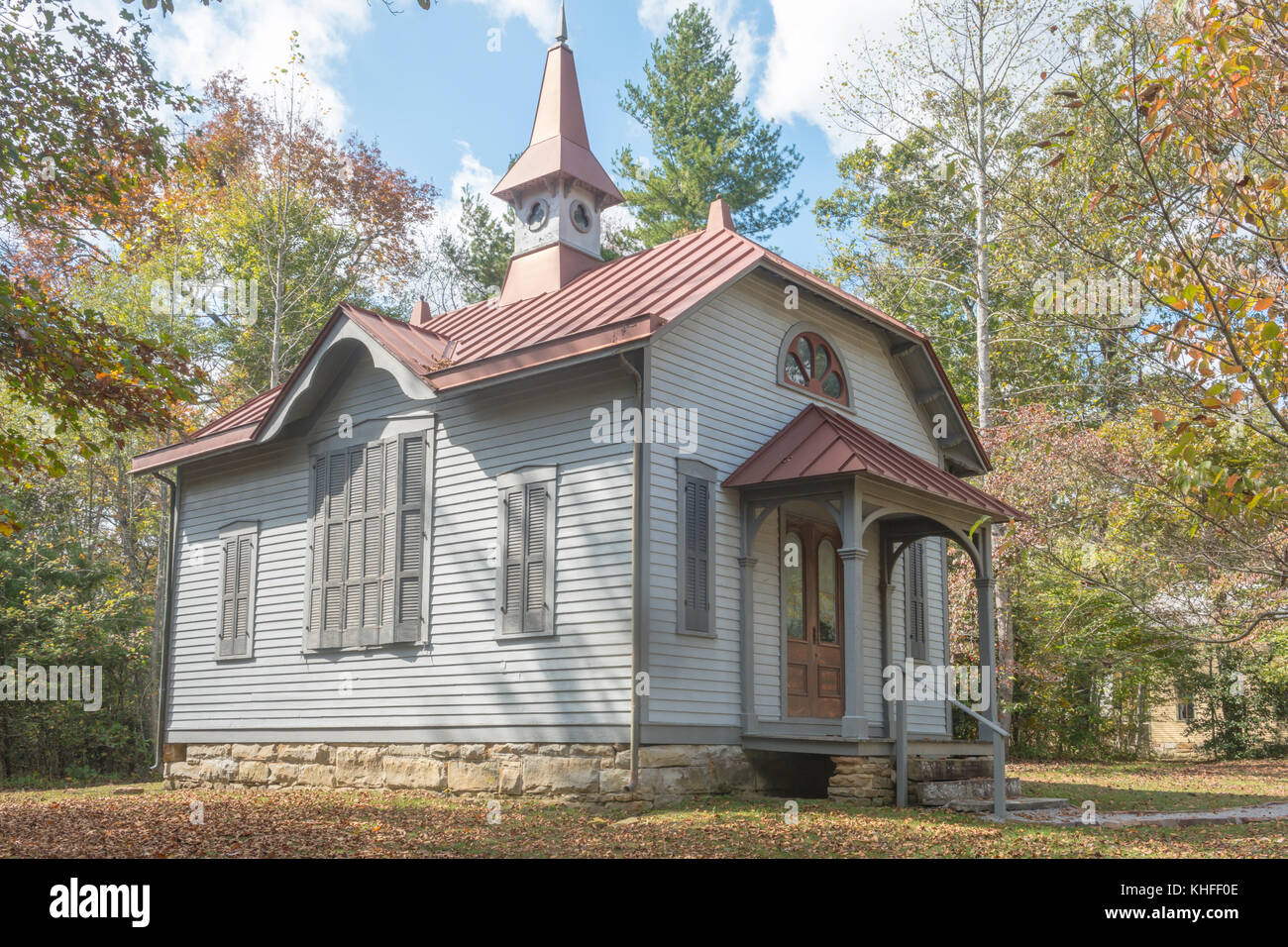 Thomas Hughes Free Public Library in restored Victorian village of Rugby, Tennessee. Opened 1882 Stock Photo