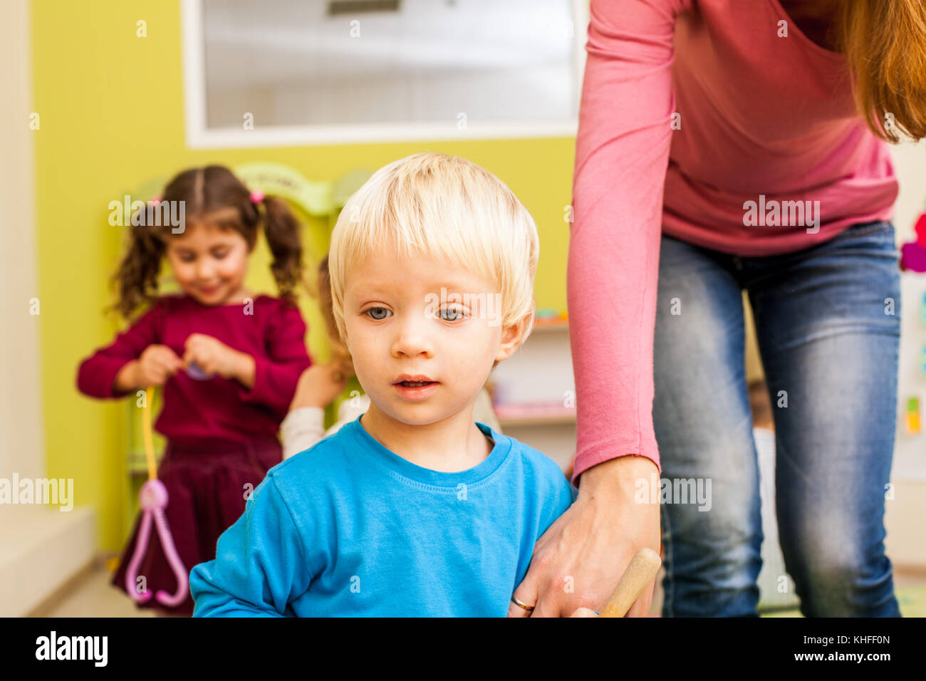 Group of little children dancing  Stock Photo