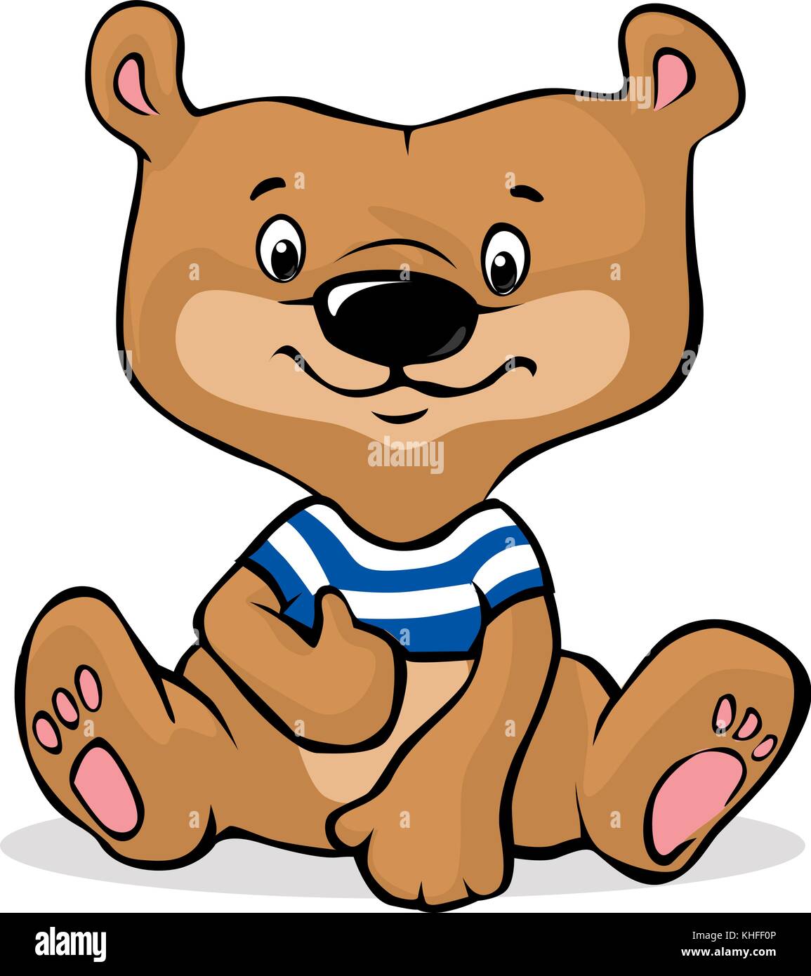 cute brown bear illustration sitting - vector Stock Vector Image & Art ...