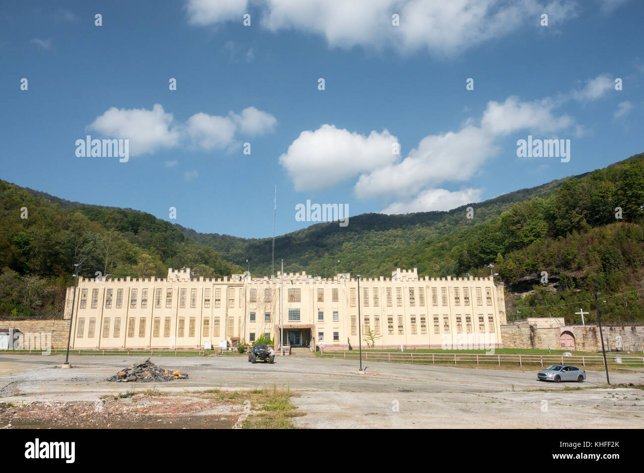 Exterior of Brushy Mountain State Penitentiary in Petros TN USA. Closed