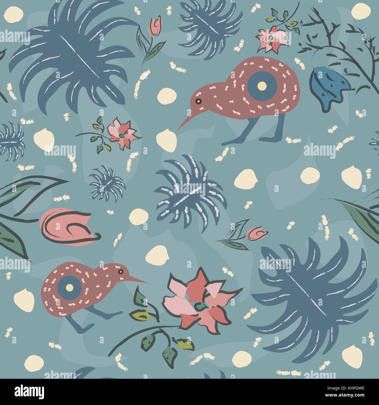 Iwi Bird Pattern Brazil bird flower Stock Vector Images - Alamy