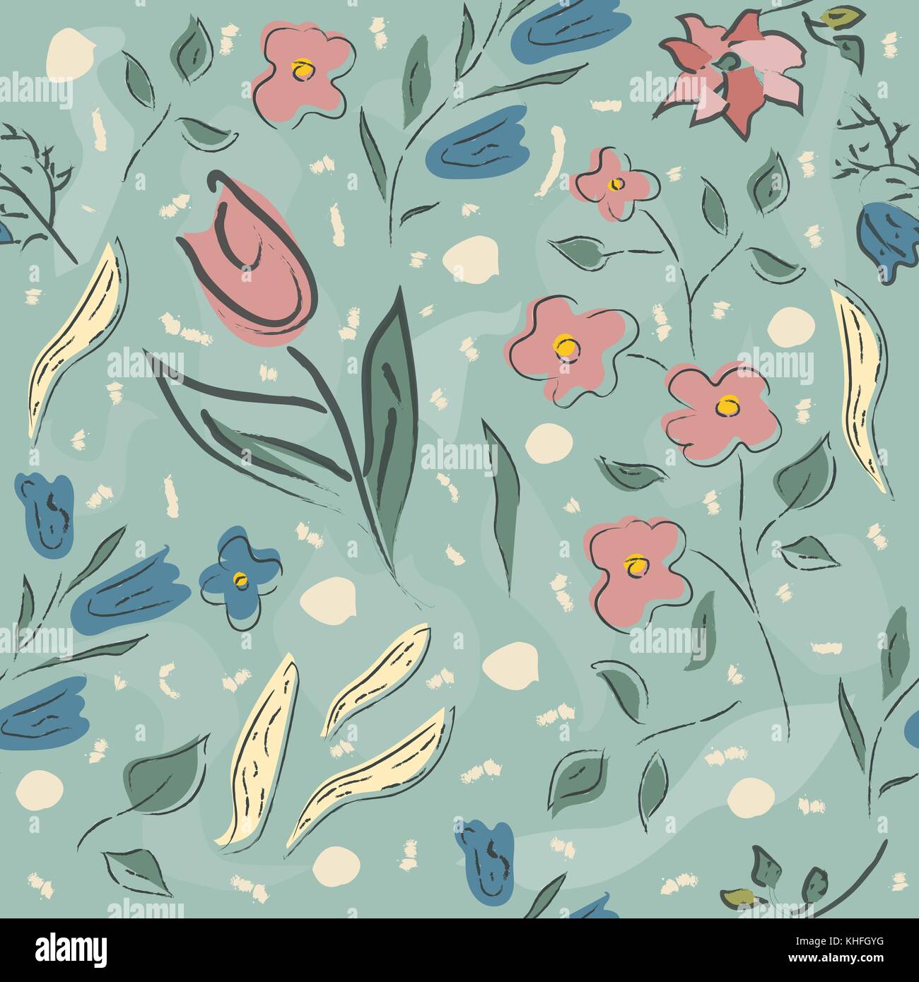 Hand Drawn Flowers On Dotted Background Hand Drawn Whimsical Stock Vector Image Art Alamy Hand Drawn Flowers On Dotted Background Hand Drawn Whimsical Stock Vector Image Art Alamy