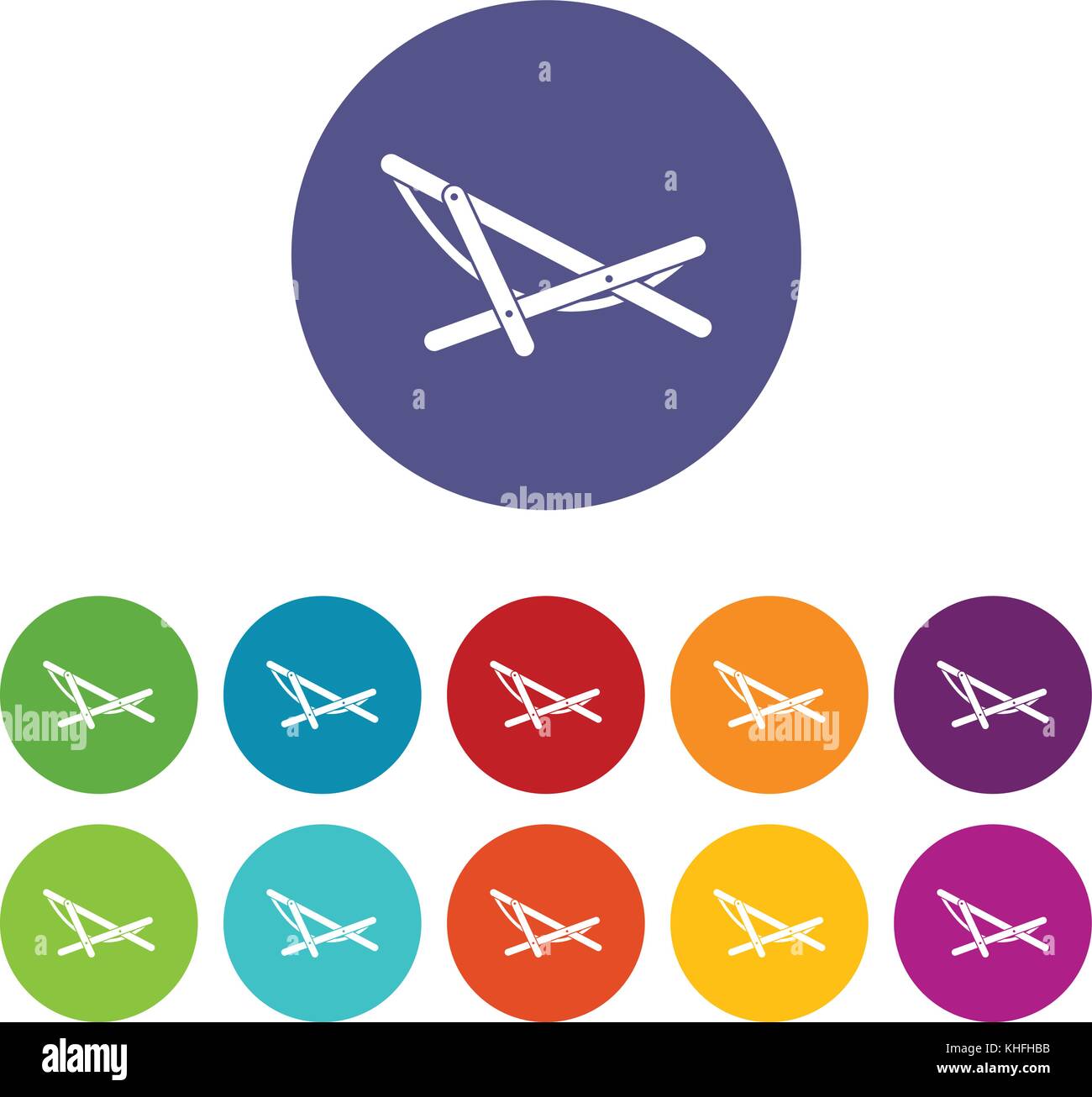 Beach chaise set icons Stock Vector Image & Art - Alamy