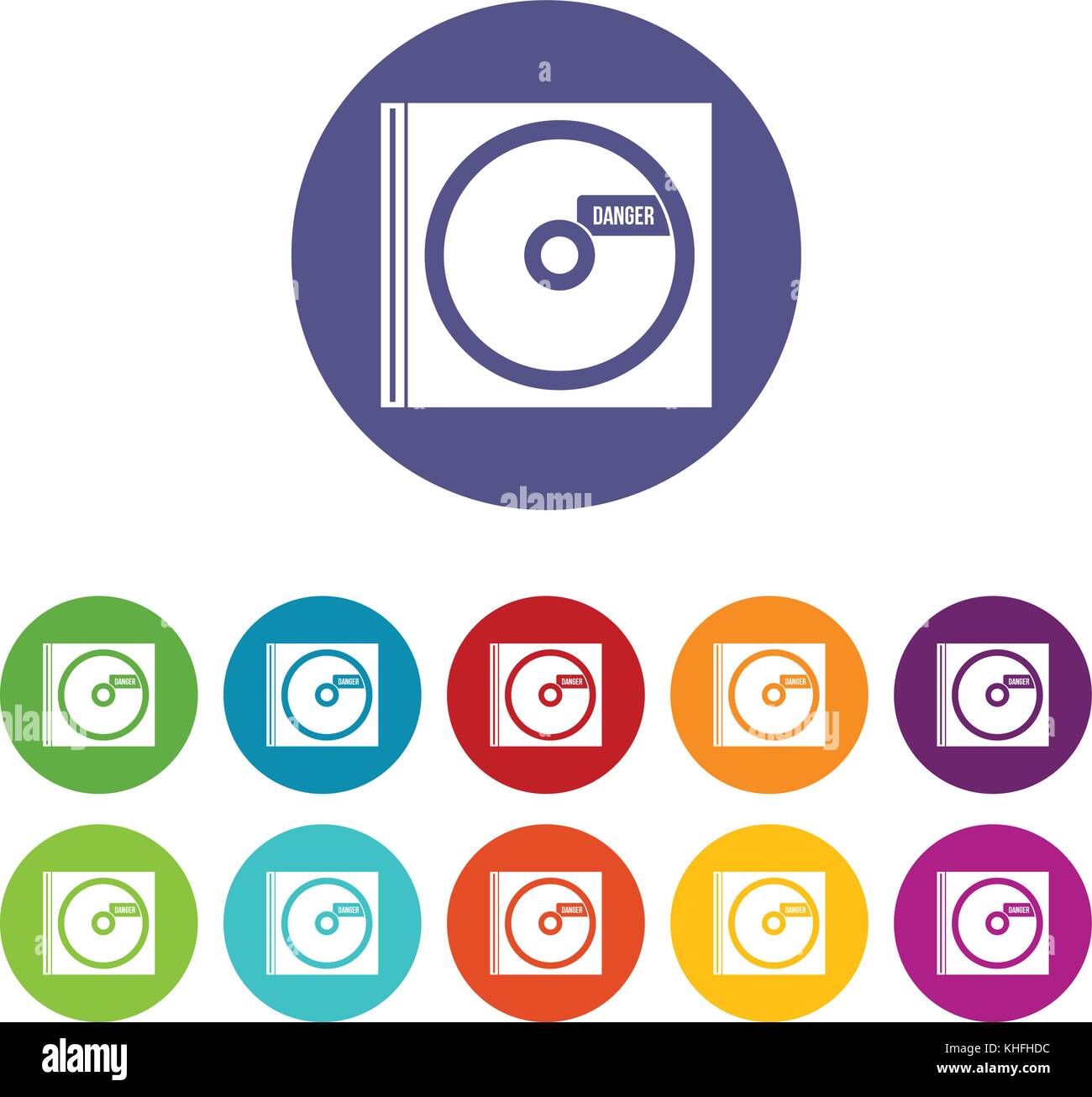 CD with danger lettering set icons Stock Vector Image & Art - Alamy