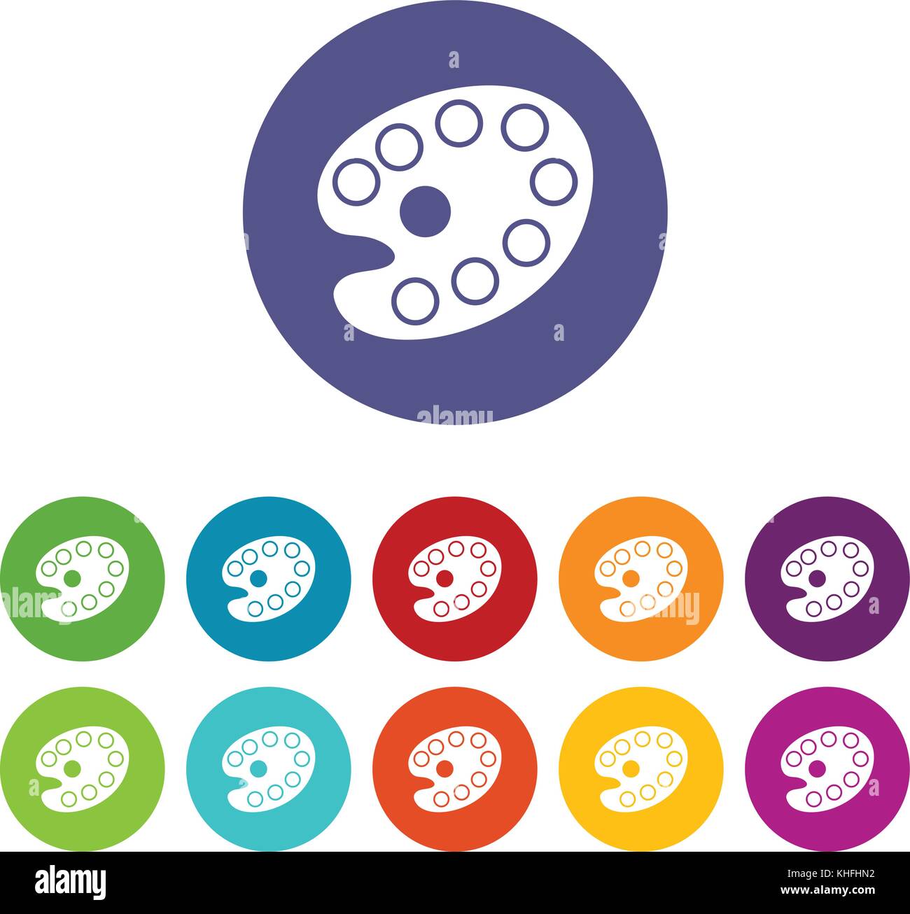 Art palette set icons in different colors isolated on white background ...