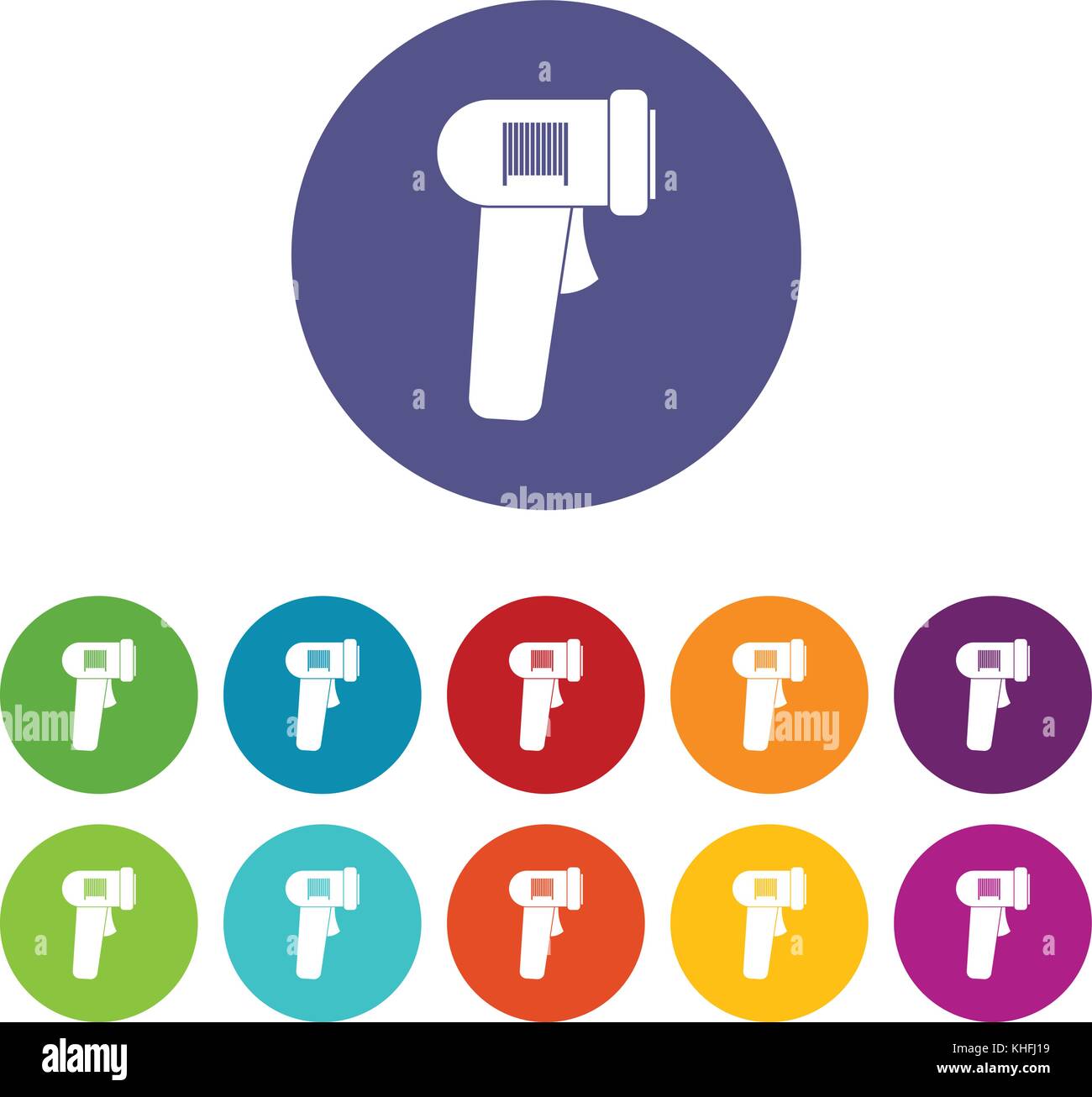 Barcode scanner set icons in different colors isolated on white ...