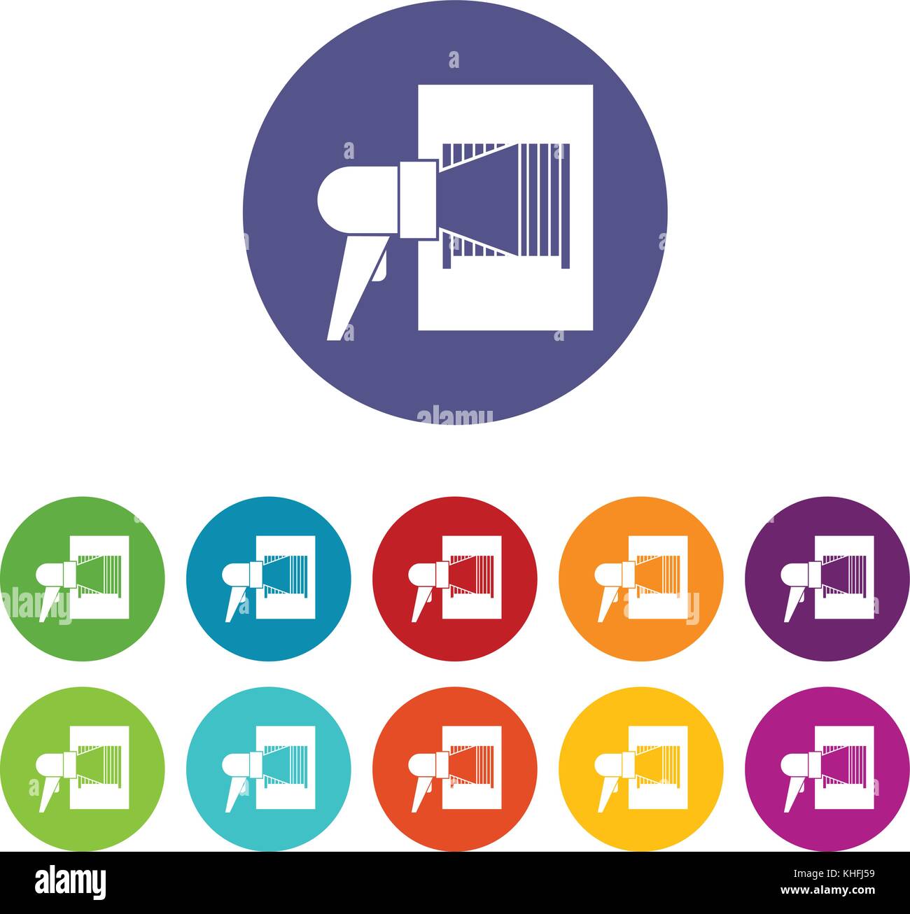 Bar code on cargo set icons in different colors isolated on white ...