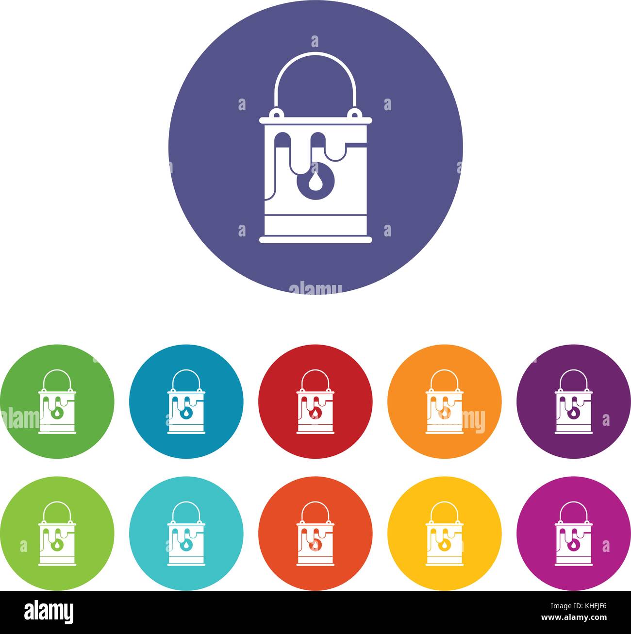 Bucket with paint set icons Stock Vector Image & Art - Alamy