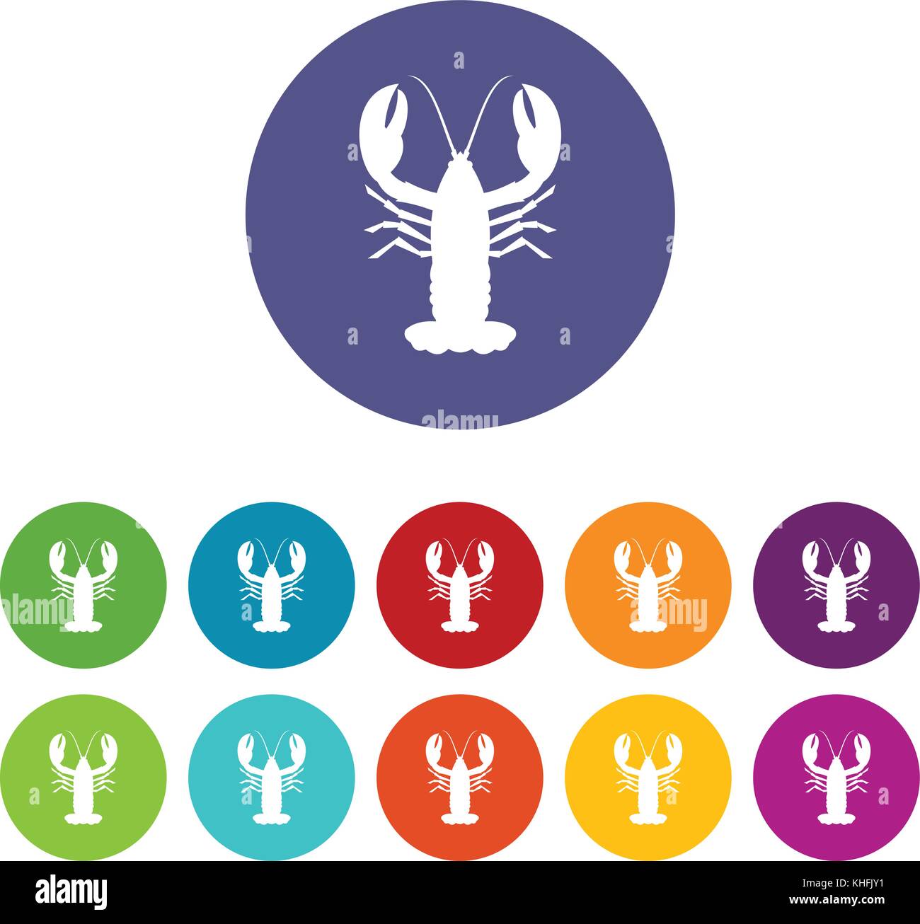 Crayfish set icons Stock Vector Image & Art - Alamy