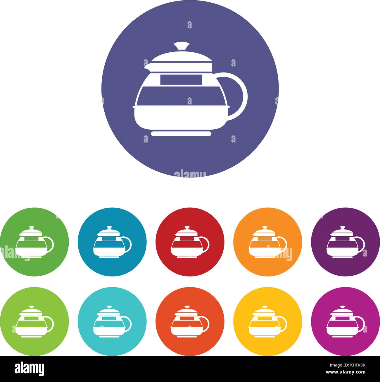 Glass teapot set icons Stock Vector Image & Art Alamy