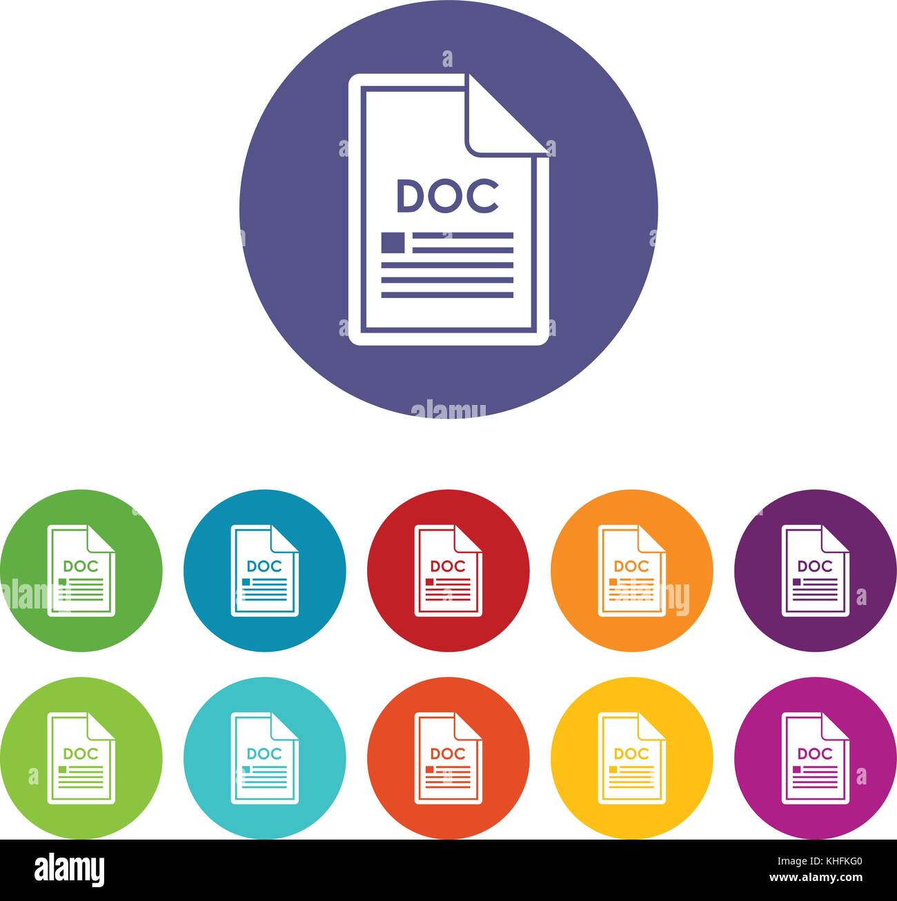 File DOC set icons Stock Vector Image & Art - Alamy