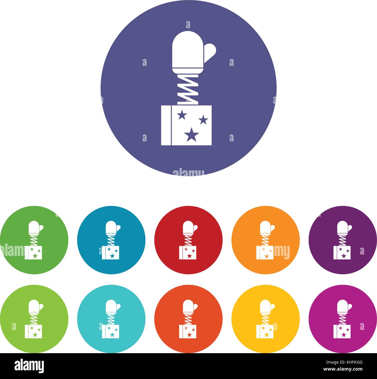 Hand on spring in box set icons Stock Vector Image & Art - Alamy