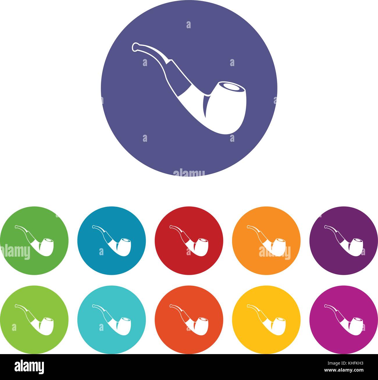 Smoking pipe set icons Stock Vector Image & Art - Alamy