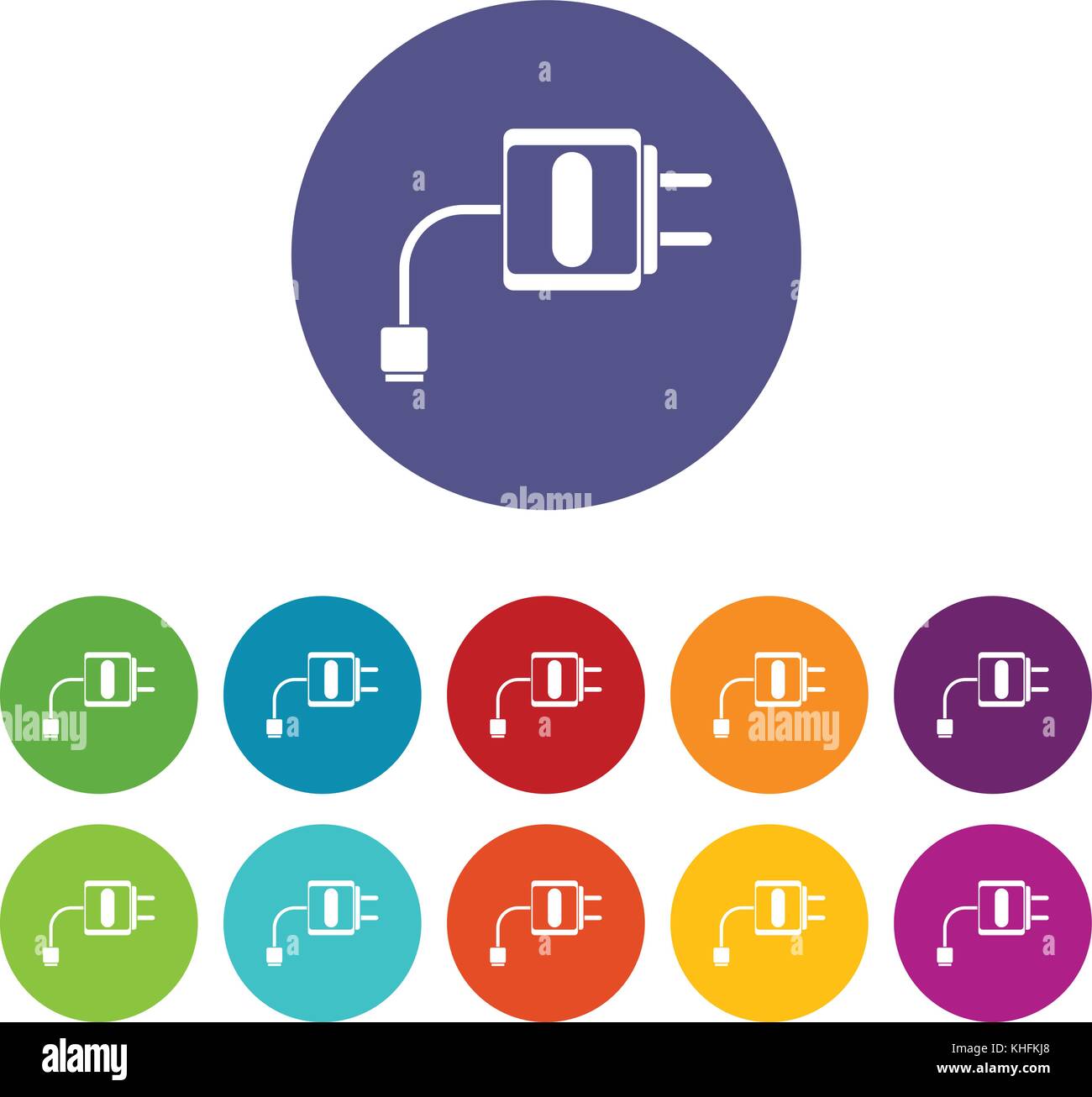 Mini charger set icons Stock Vector Image & Art - Alamy
