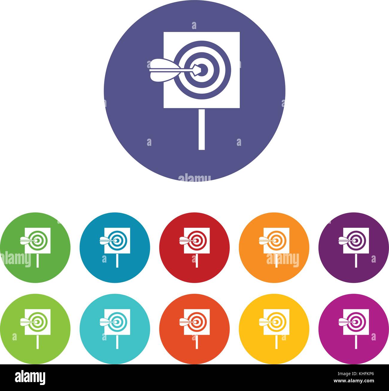 Arrow in the center of target set icons Stock Vector Image & Art - Alamy