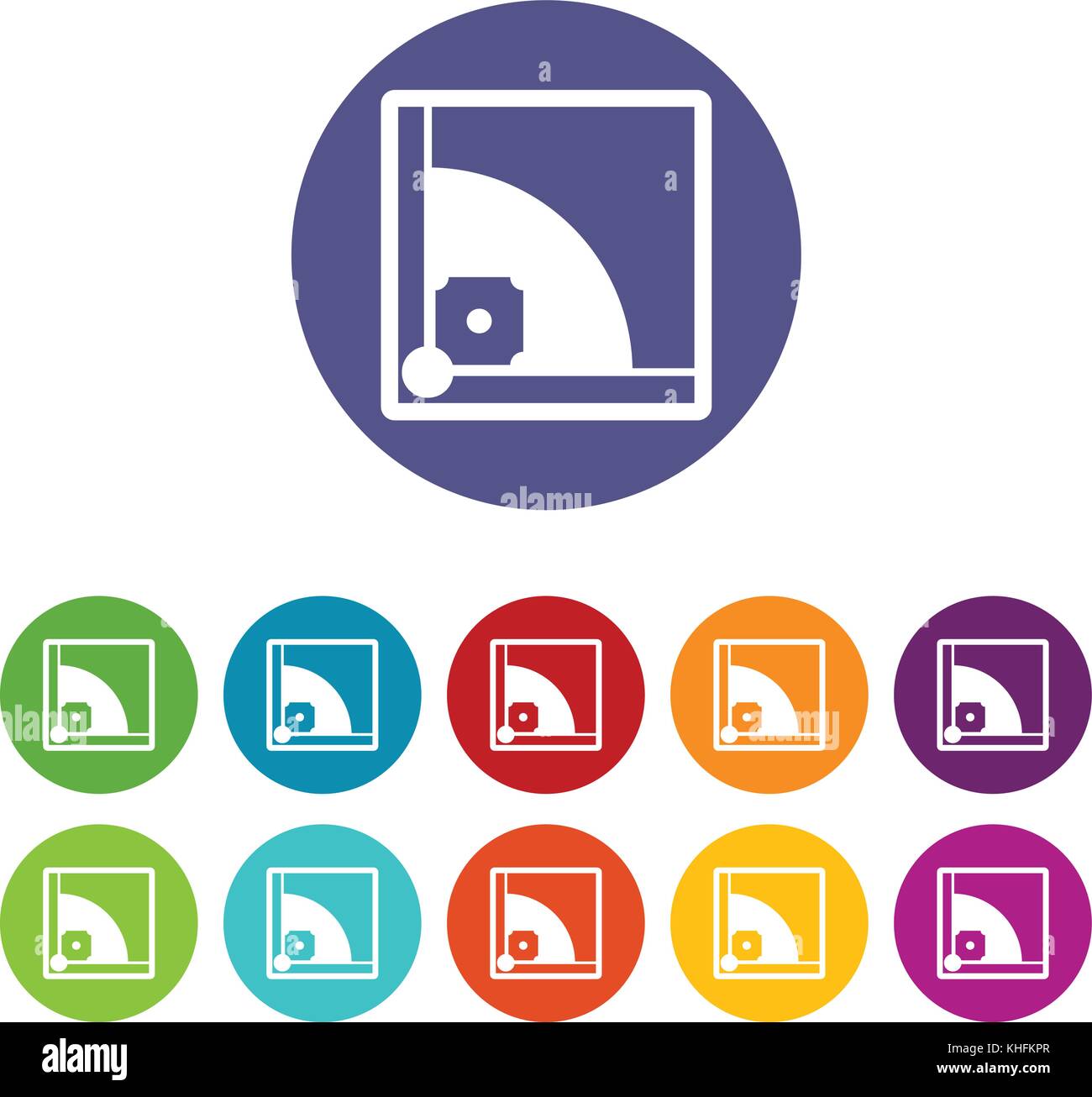 Baseball field set icons Stock Vector Image & Art - Alamy