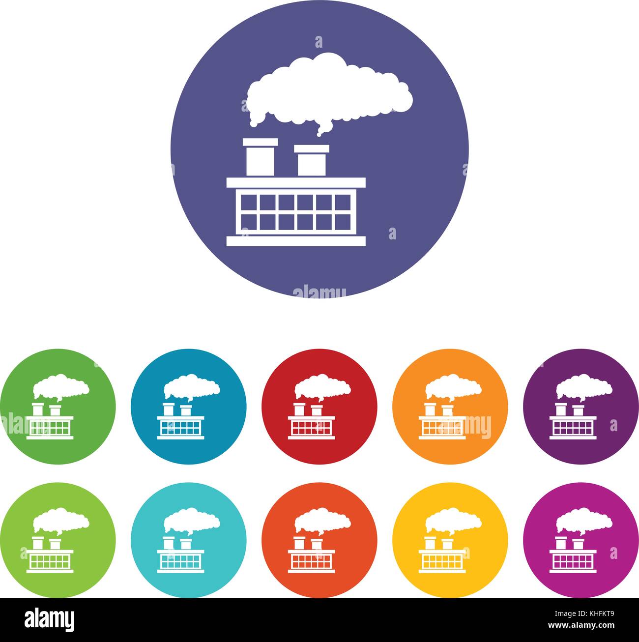 Plant pipe with smoke set icons Stock Vector Image & Art - Alamy