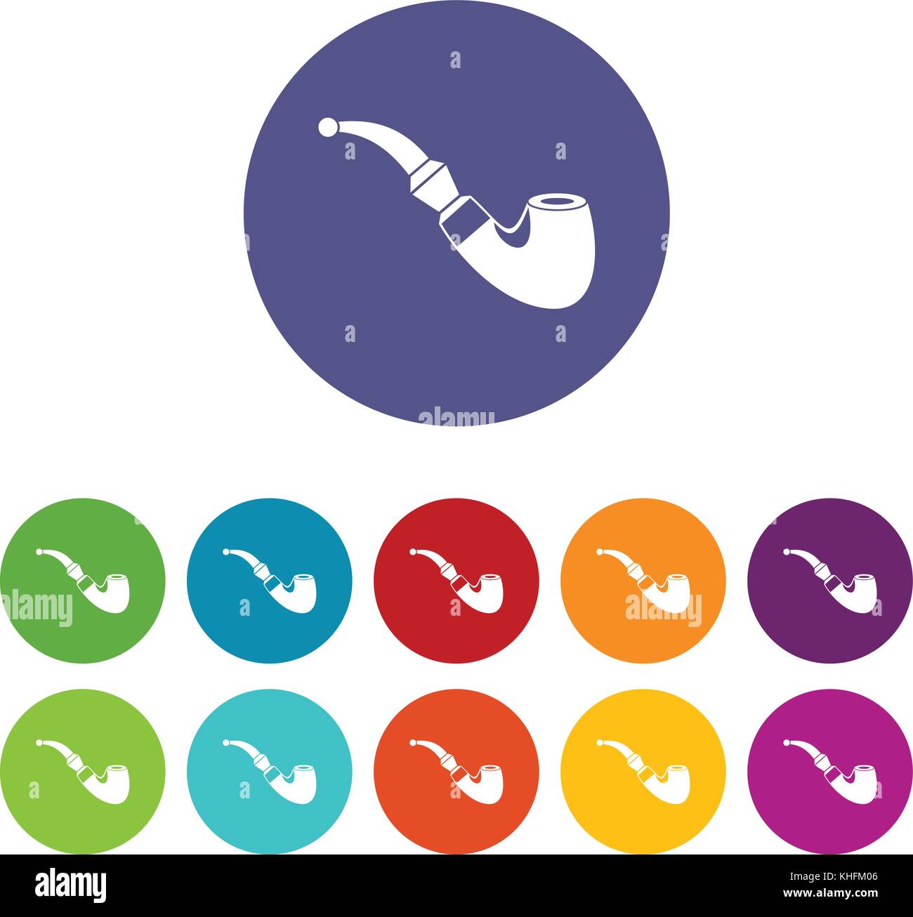 Wooden pipe set icons Stock Vector Image & Art - Alamy