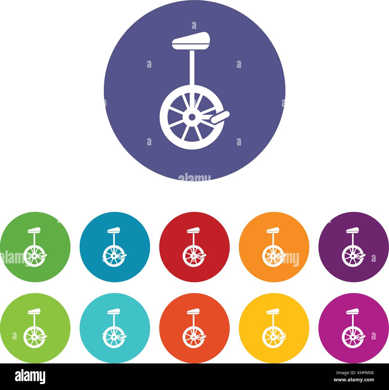 Unicycle set icons Stock Vector Image & Art Alamy