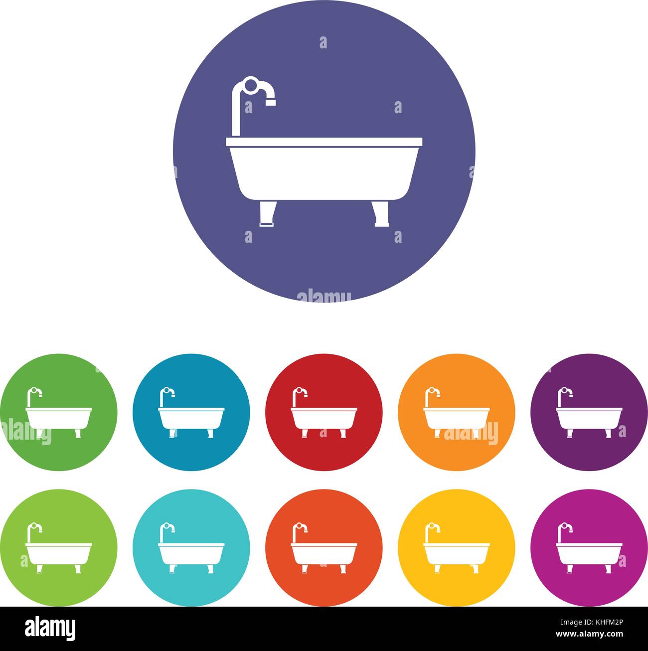 Bathtub set icons Stock Vector Image & Art - Alamy