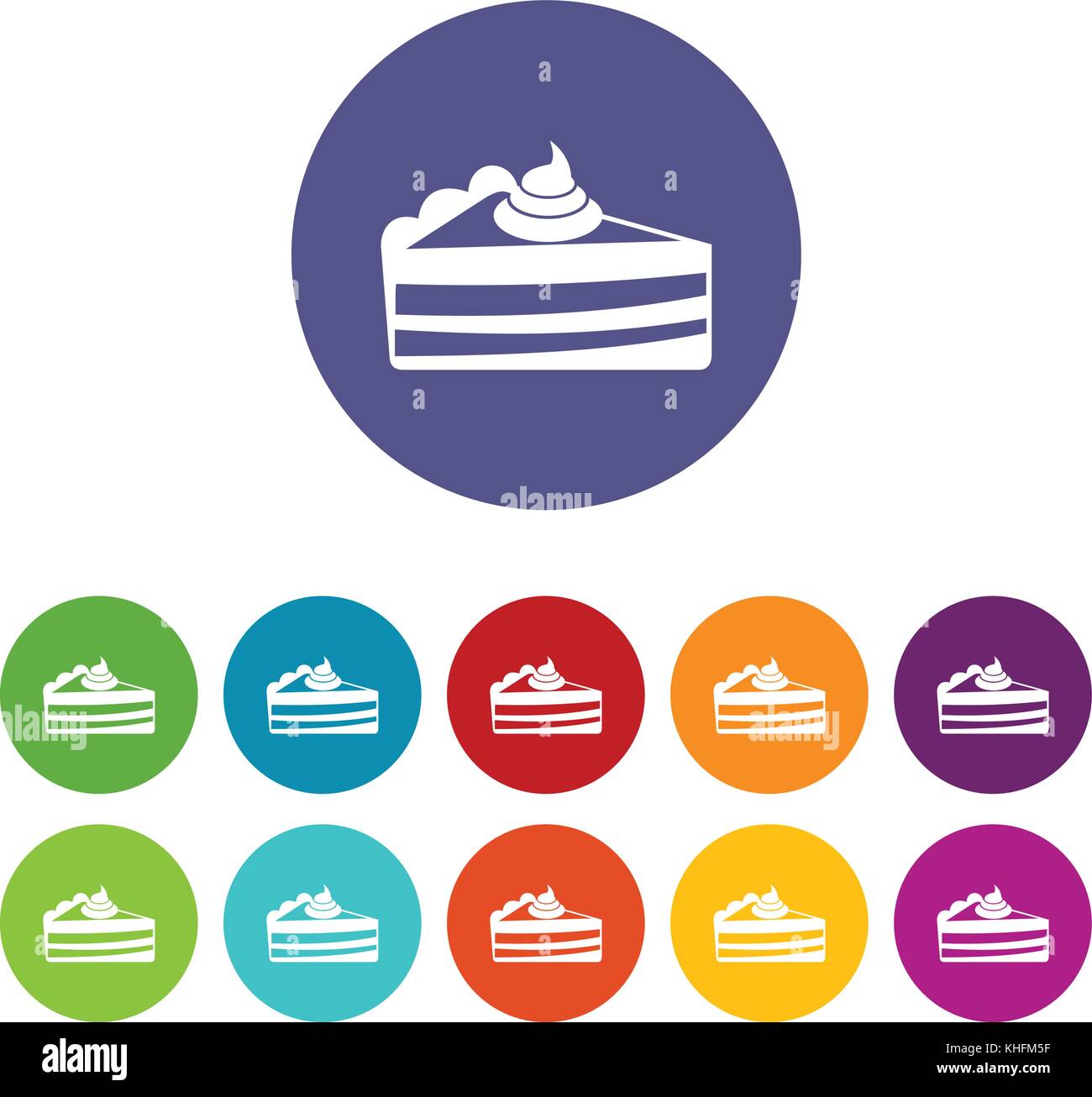 Piece of cake set icons Stock Vector Image & Art - Alamy